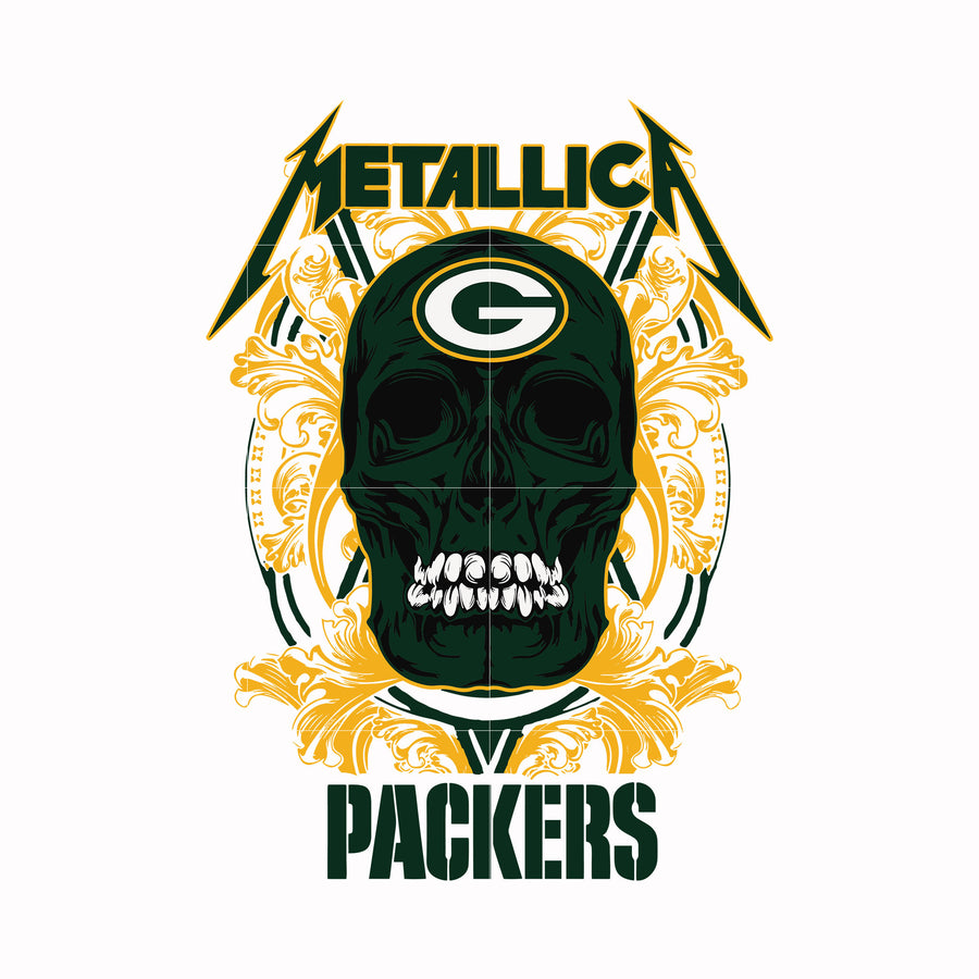 skull metallica Green Bay Packers svg, png, dxf, eps digital file NNFL00025