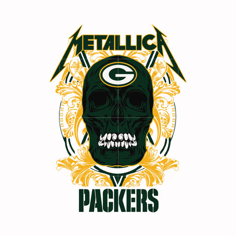 skull metallica Green Bay Packers svg, png, dxf, eps digital file NNFL00025