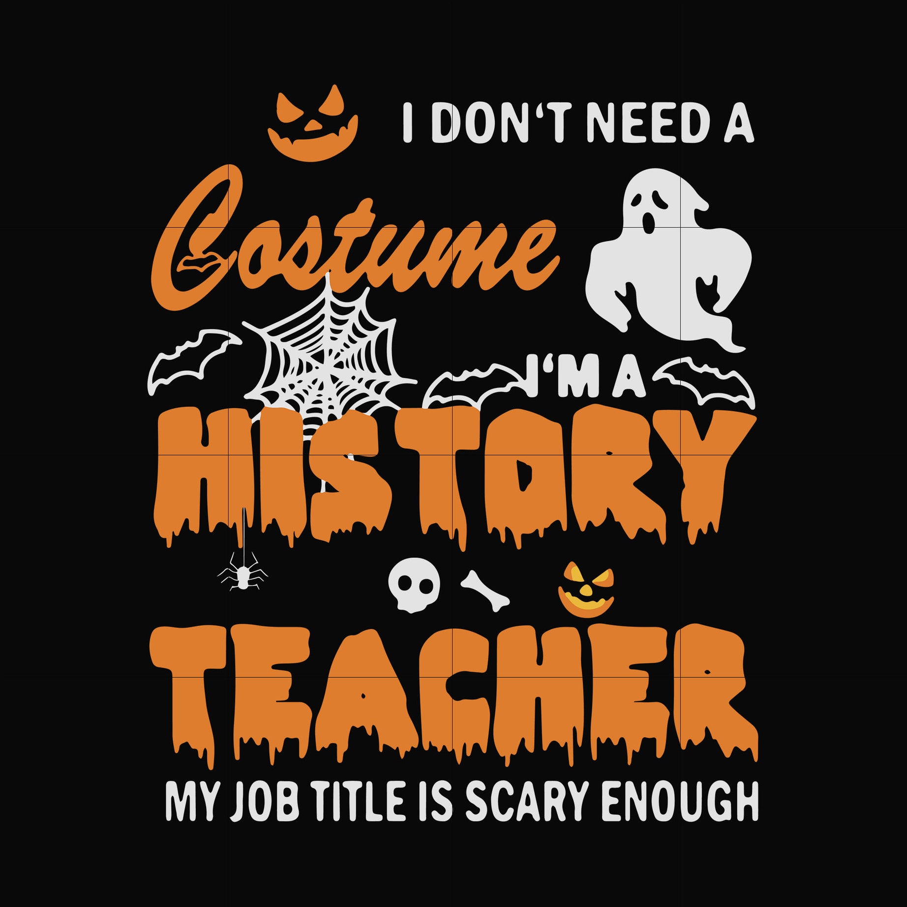 I don’t need a costume I’m a music teacher my job title is scary enough halloween svg, png, dxf, eps digital file HLW0115