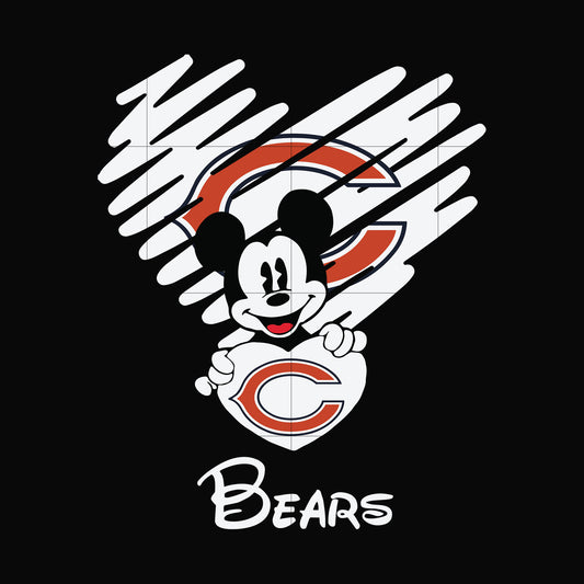 Bears heart svg, png, dxf, eps digital file NNFL0047