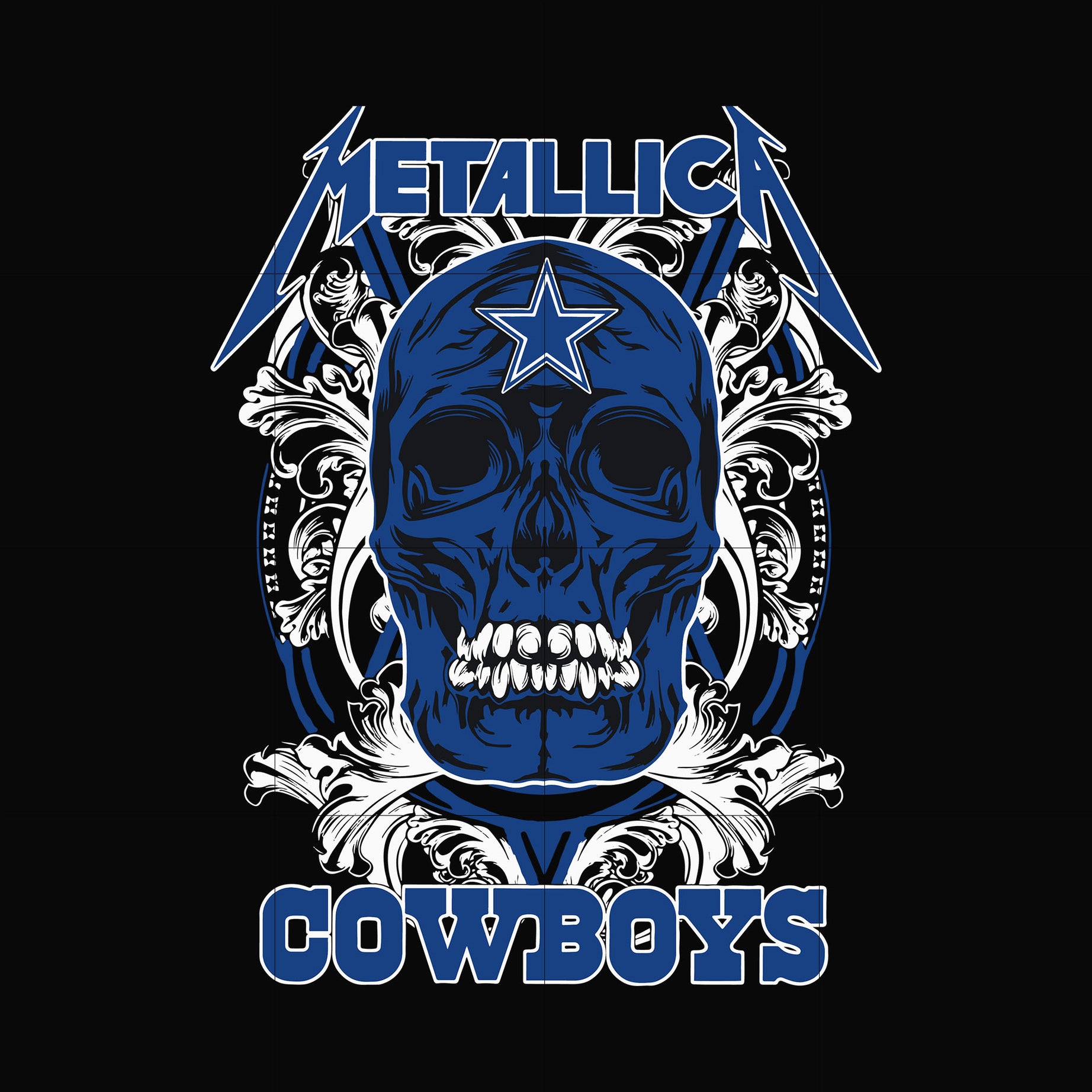 Skull Metallica Dallas Cowboys svg, png, dxf, eps digital file NNFL0001