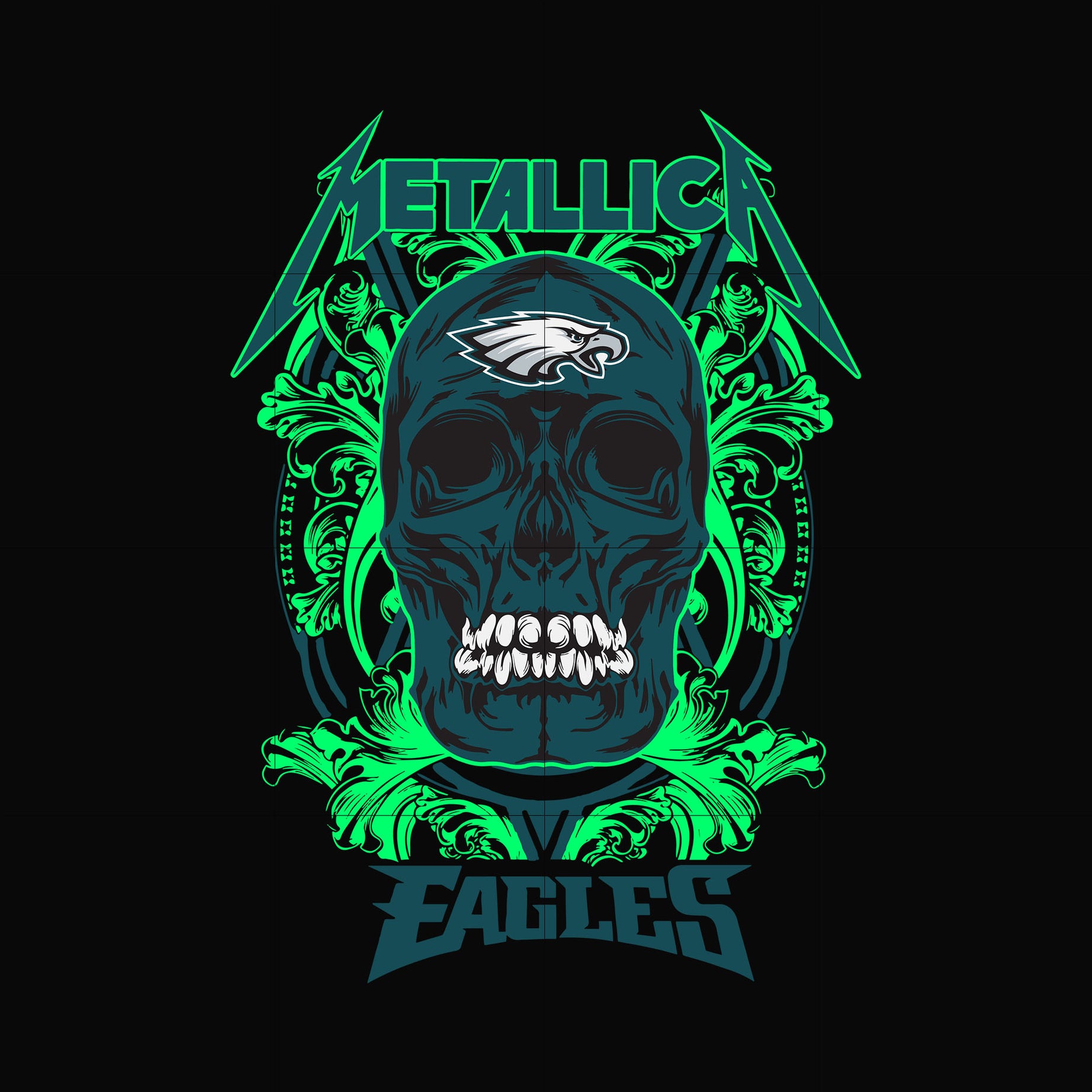 skull metallica Philadelphia Eagles svg, png, dxf, eps digital file NNFL00018