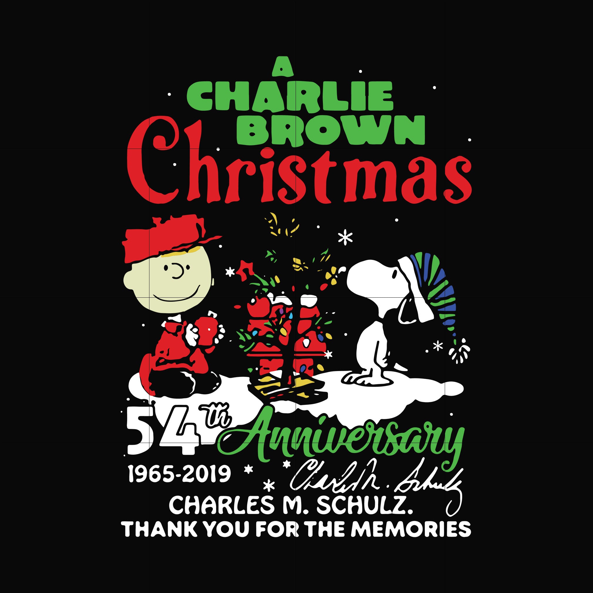 A charlie brown christmas anniversary svg