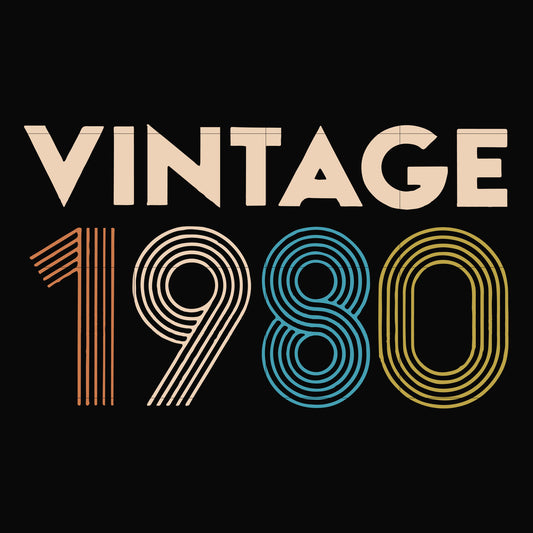Vintage 1980 svg, png, dxf, eps file FN000283