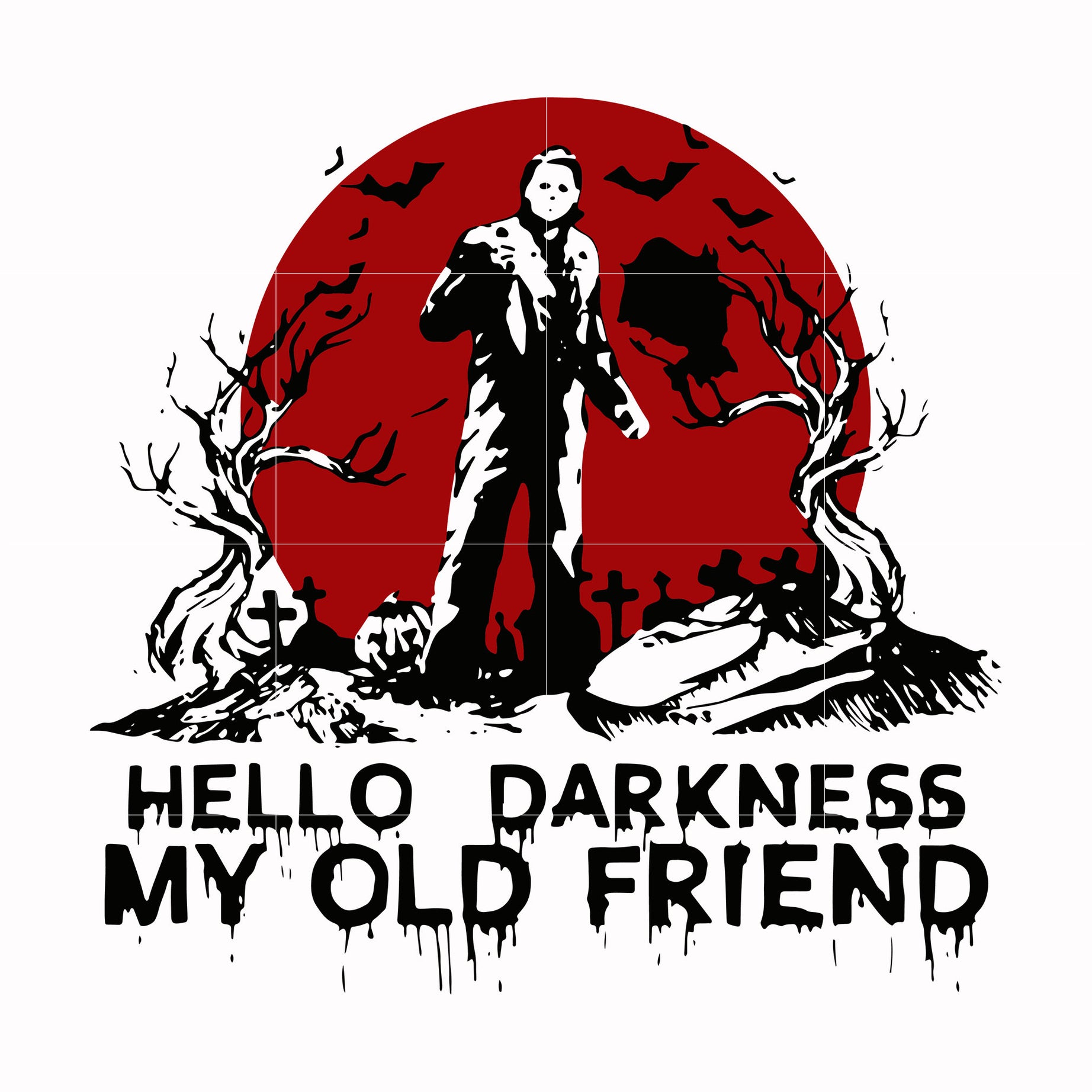 hello darkness my old friend svg, png, dxf, eps digital file HLW0149