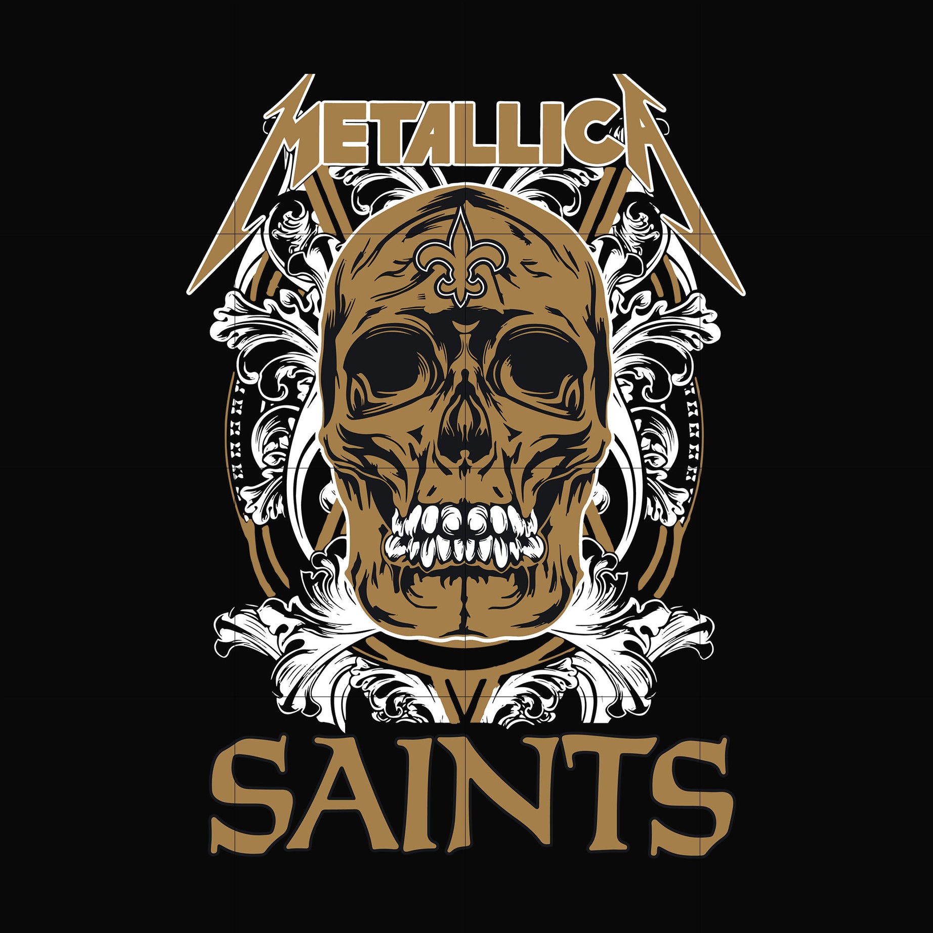 skull metallica New Orleans Saints svg, png, dxf, eps digital file NNFL0009