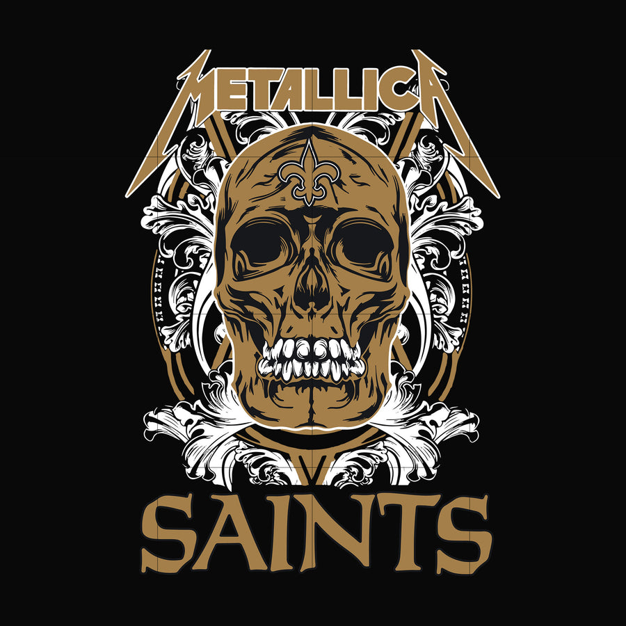 skull metallica New Orleans Saints svg, png, dxf, eps digital file NNFL0009