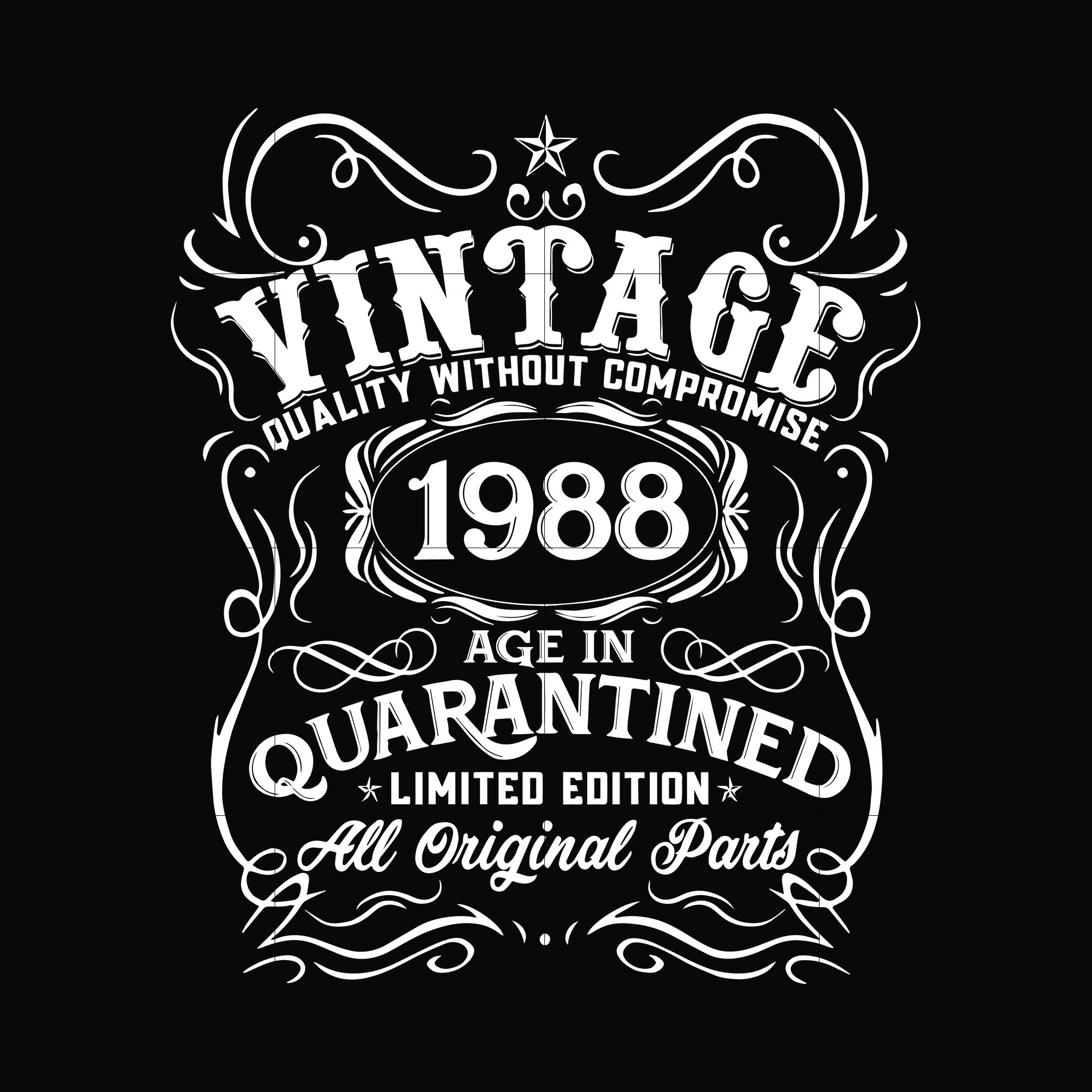 Vintage 1988 age in quarantined limited edition svg, limited edition svg, 1988 birthday svg, png, dxf, eps digital file NBD0115