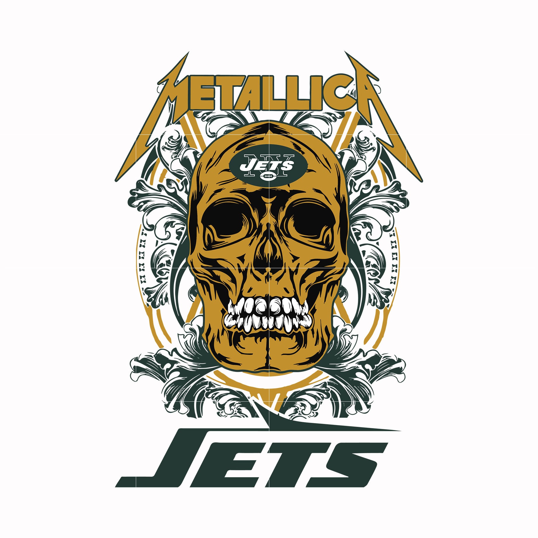skull metallica New York Jets svg, png, dxf, eps digital file NNFL00021