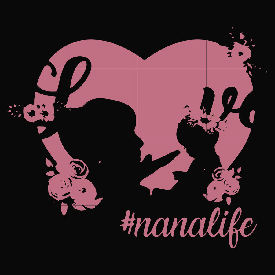 Love #nanalife svg, png, dxf, eps file FN000538