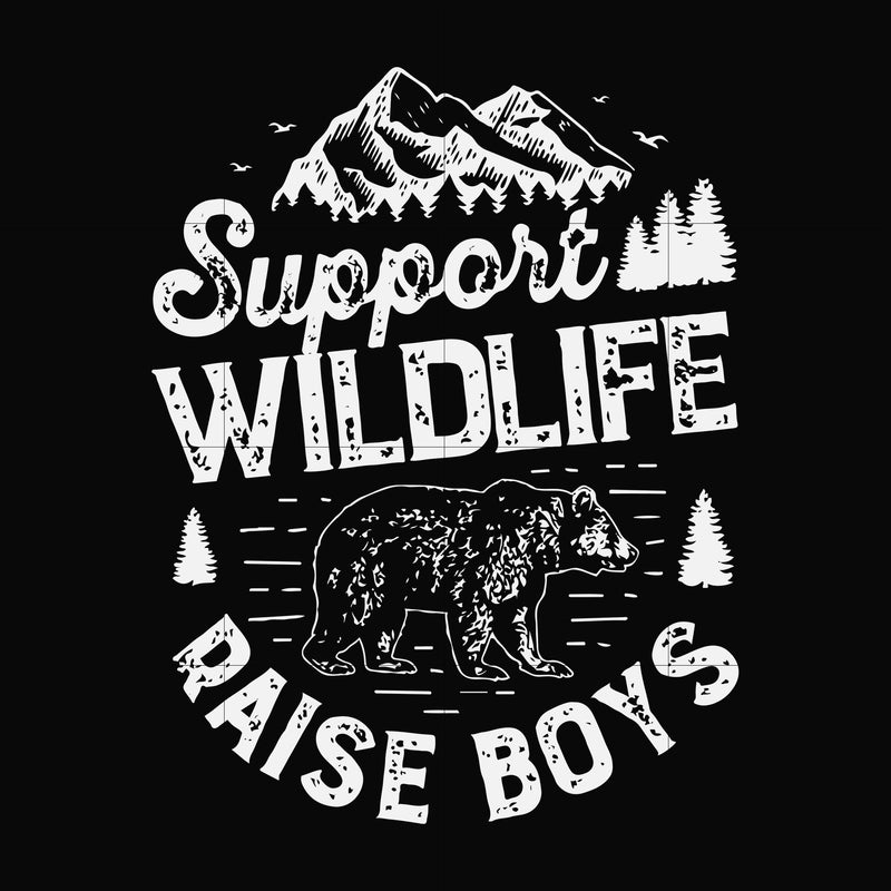 Support wildlife raise boys svg, png, dxf, eps file FN000673