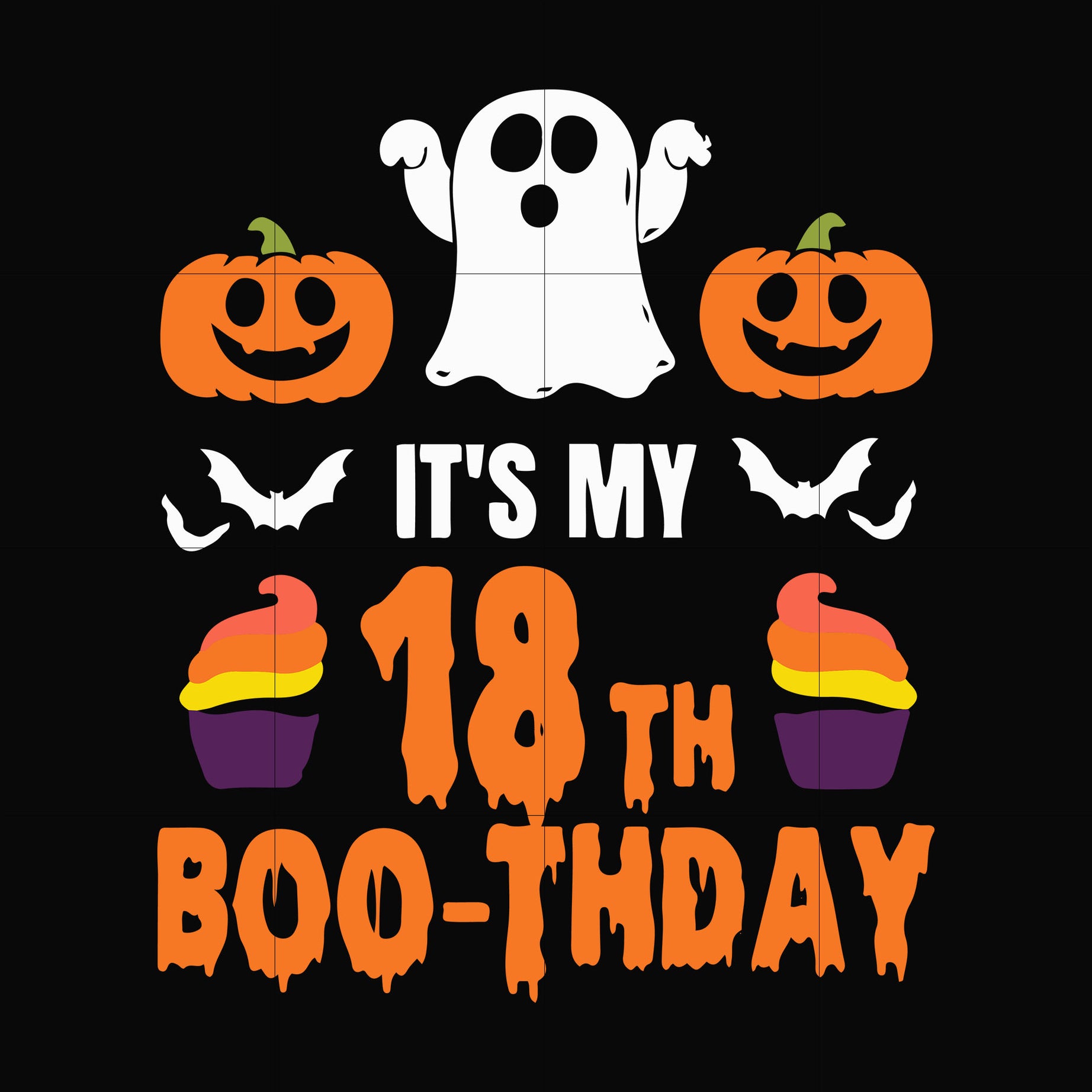 It's my 18th boo-thday svg, halloween svg, png, dxf, eps, digital file HLW0049