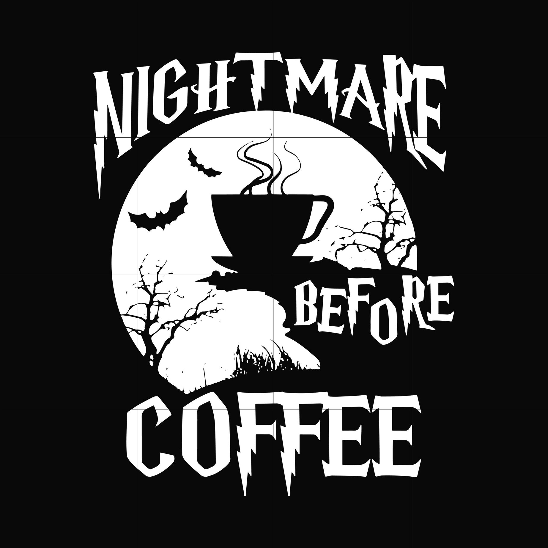 Nightmare before coffee svg, halloween svg, png, dxf, eps digital file HWL23072035