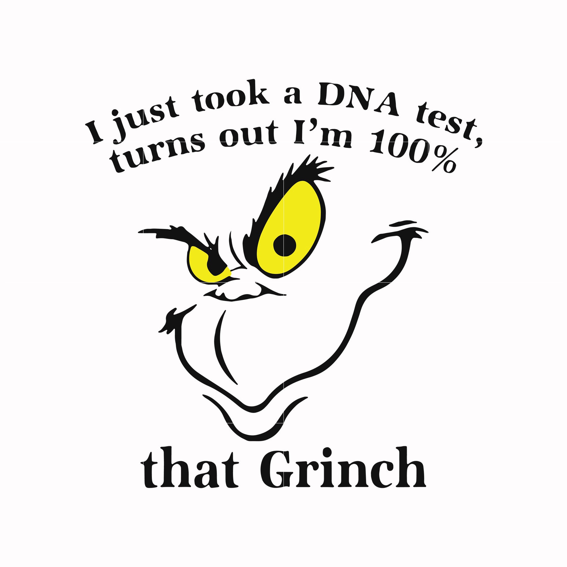 I'm just took a DNA test turn out I'm 100% that Grinch svg, png, dxf, eps digital file NCRM0037
