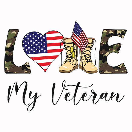 Love my veteran svg, png, dxf, eps digital file TD146