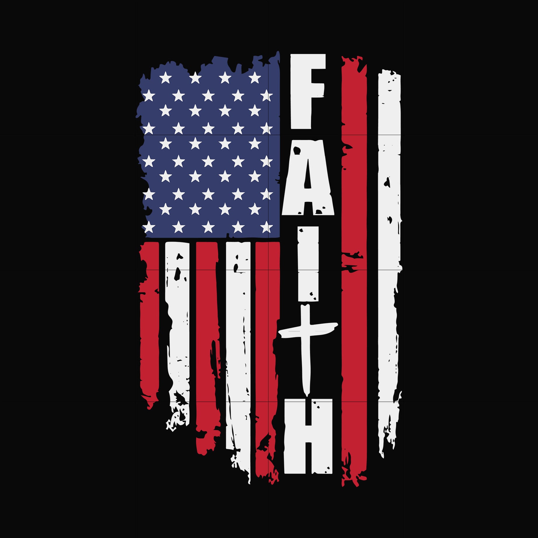 Christian Faith Cross American Flag svg, png, dxf, eps digital file TD0162