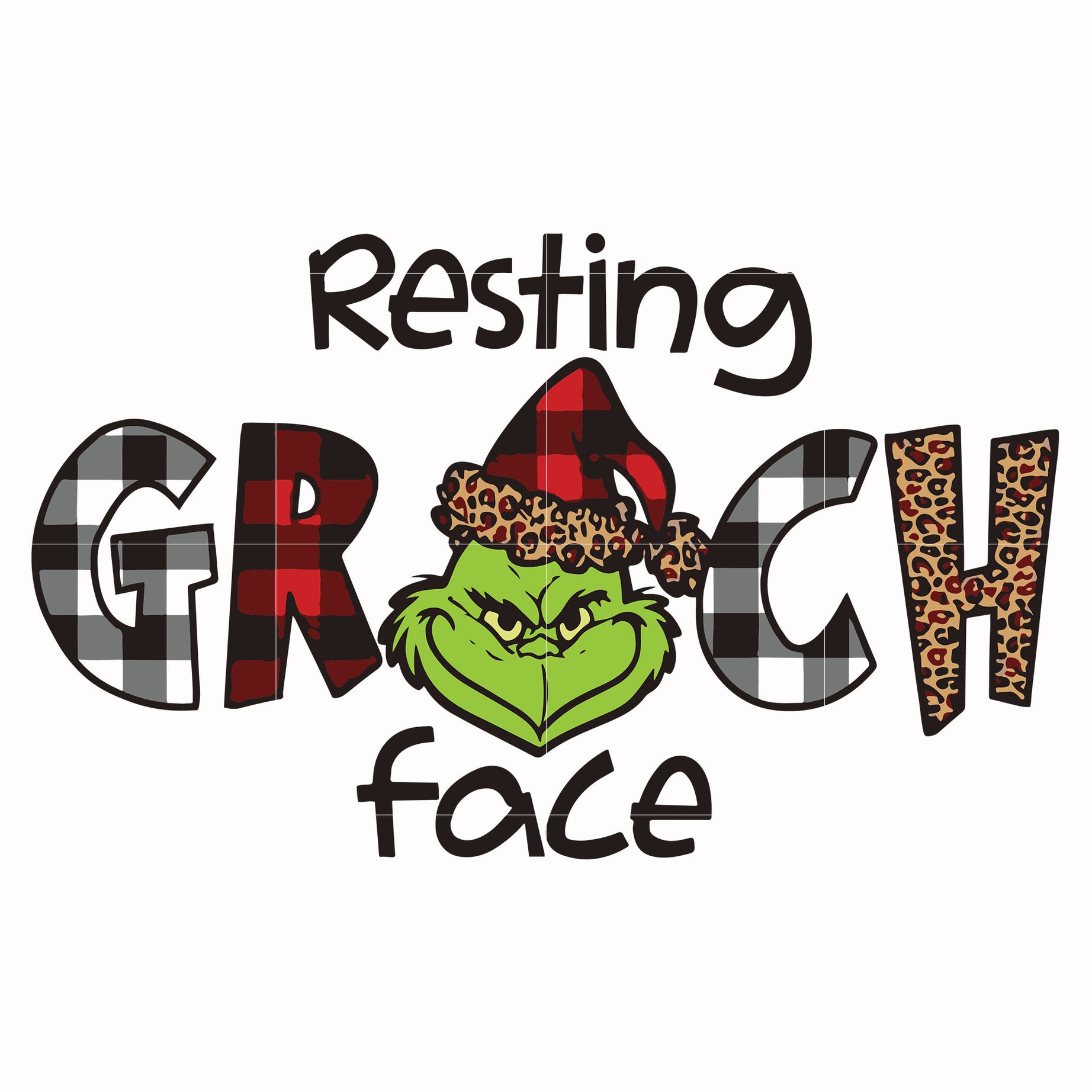 Resting Grinch face svg, png, dxf, eps digital file NCRM13072035