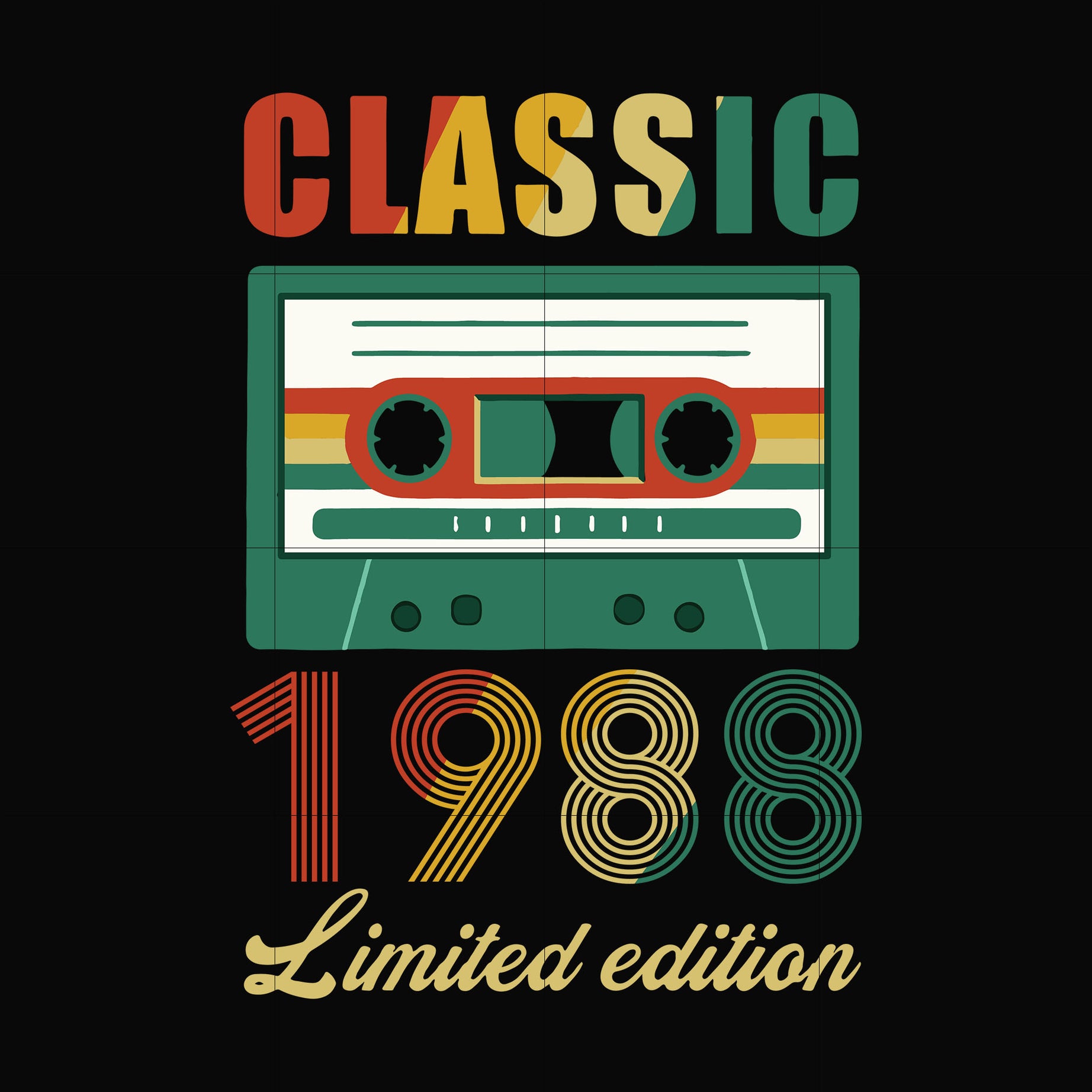 Classic 1988 limited edition svg, png, dxf, eps digital file NBD0060