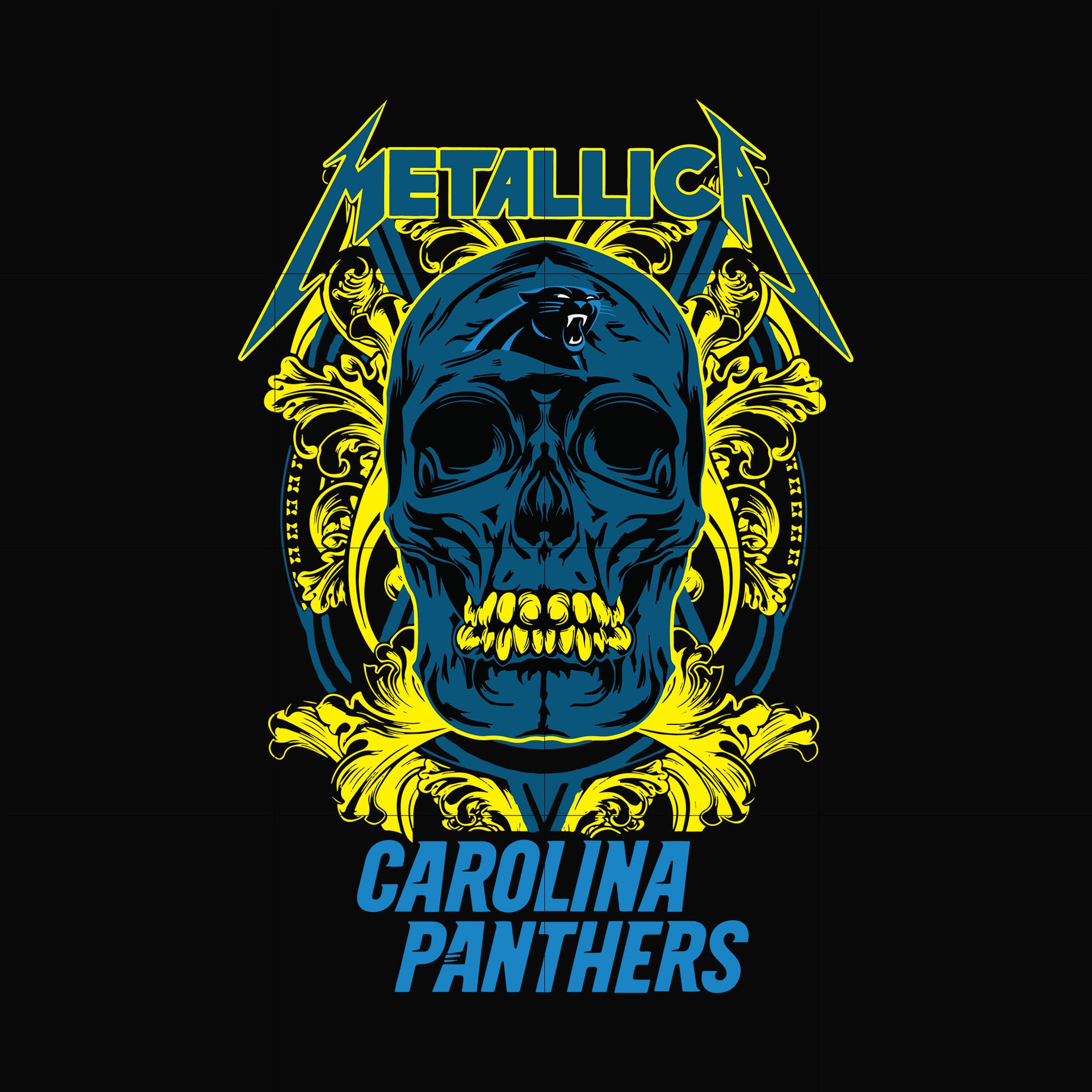 skull metallica Carolina Panthers svg, png, dxf, eps digital file NNFL00014