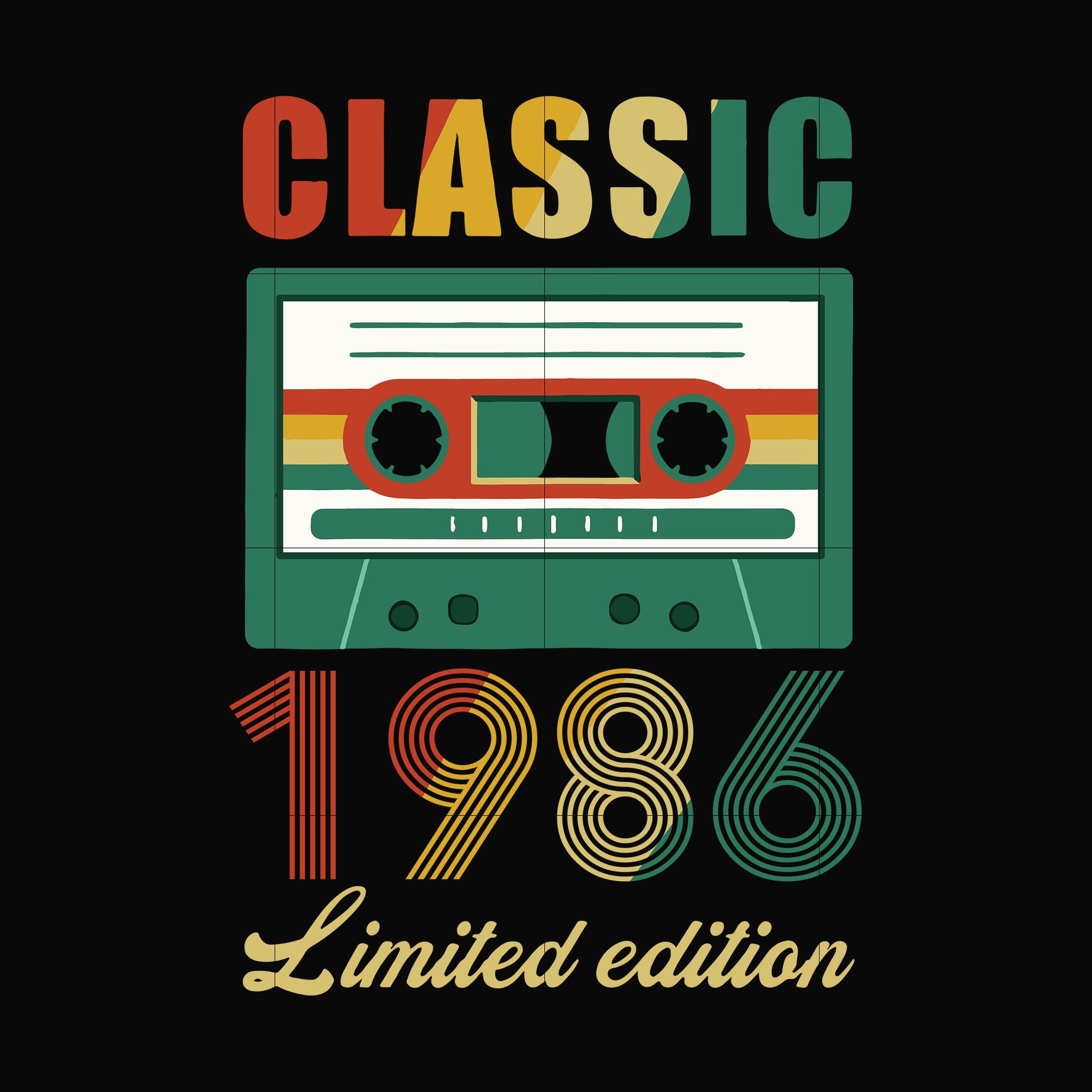 Classic 1986 limited edition svg, png, dxf, eps digital file NBD0058