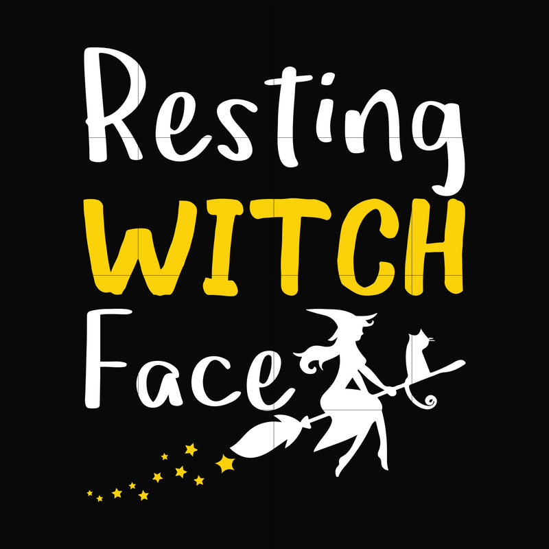 Resting witch face svg, halloween svg, png, dxf, eps digital file HLW24072023