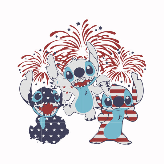 stitch america and fireworks svg, png, dxf, eps, digital file TD61