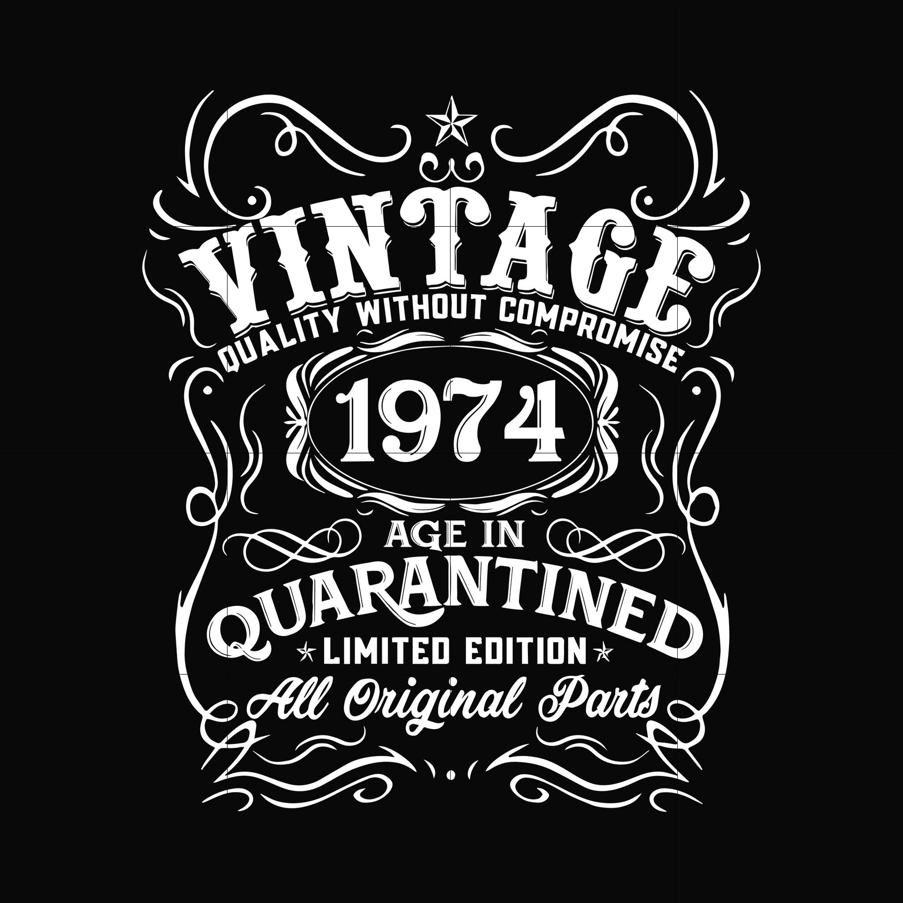 Vintage 1974 age in quarantined limited edition svg, limited edition svg, 1974 birthday svg, png, dxf, eps digital file NBD0101