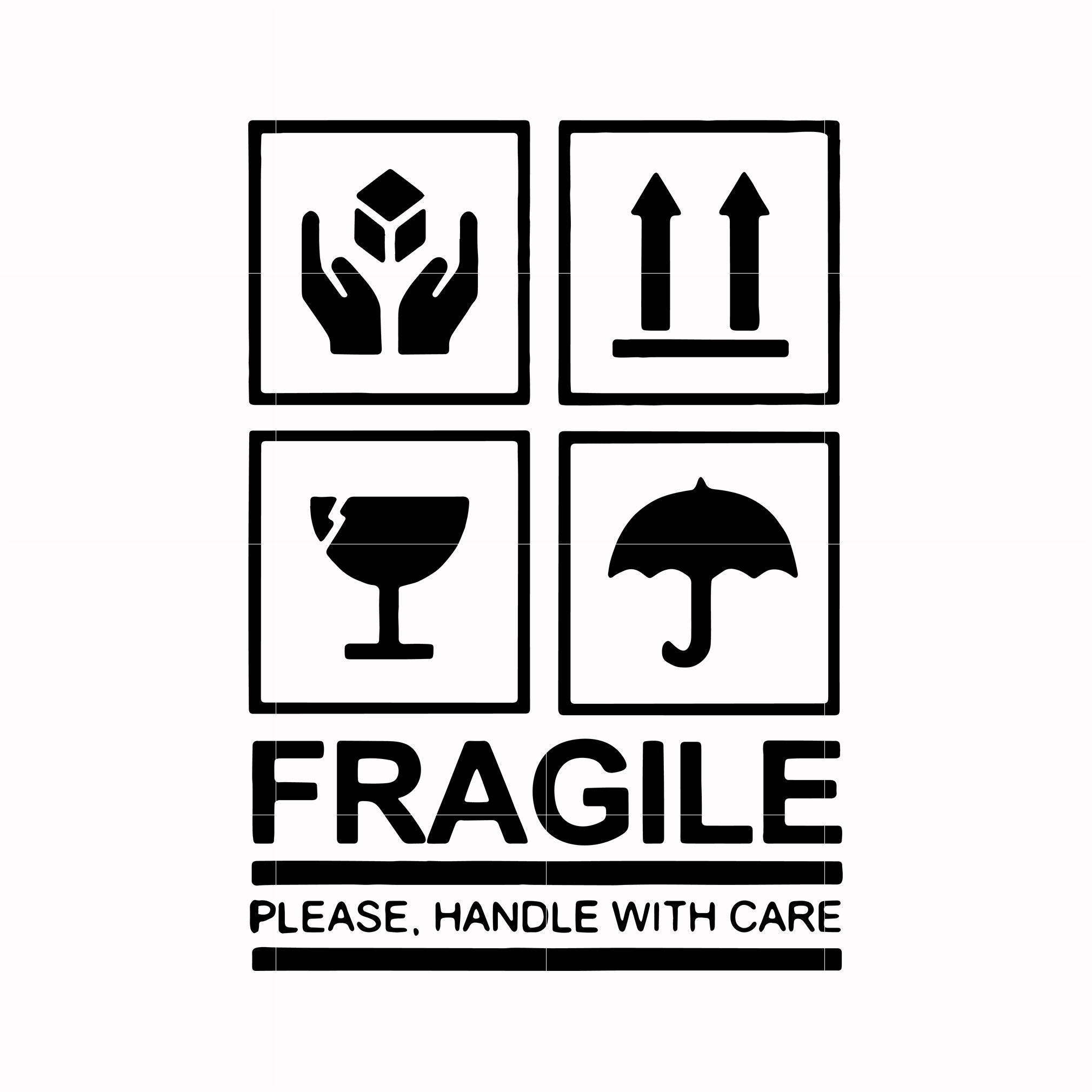 fragile please, handle with care svg, png, dxf, eps digital file