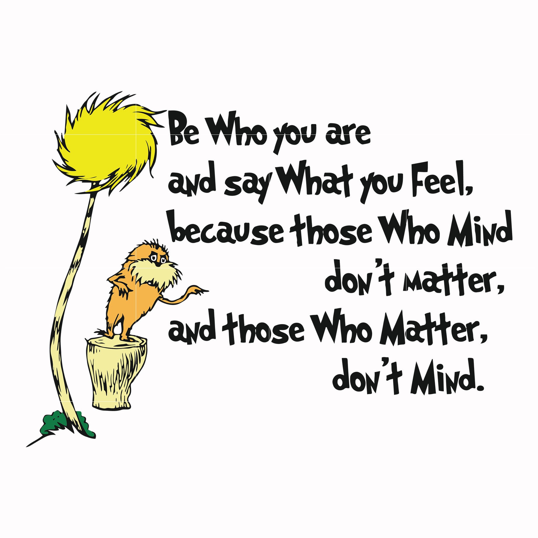 Be who you are and say what you feel because those who mind don't matter and those who matter don't mind svg, png, dxf, eps file DR000152