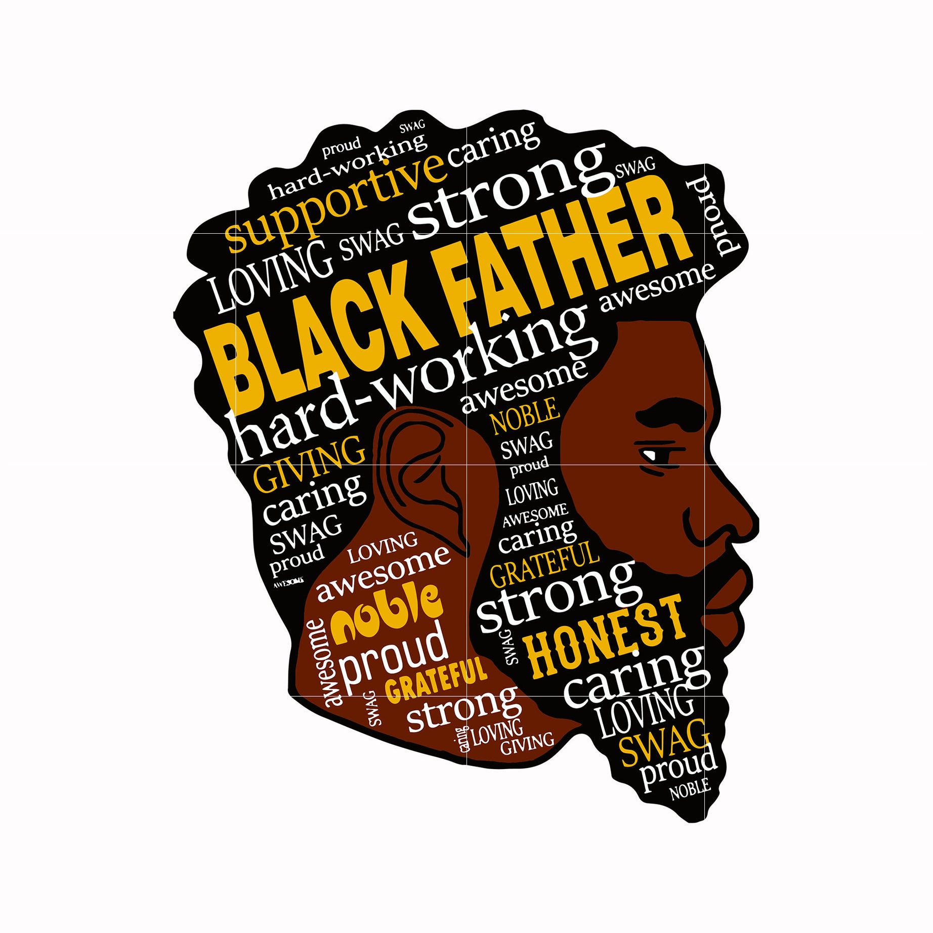 Black father svg, png, dxf, eps digital file TD136