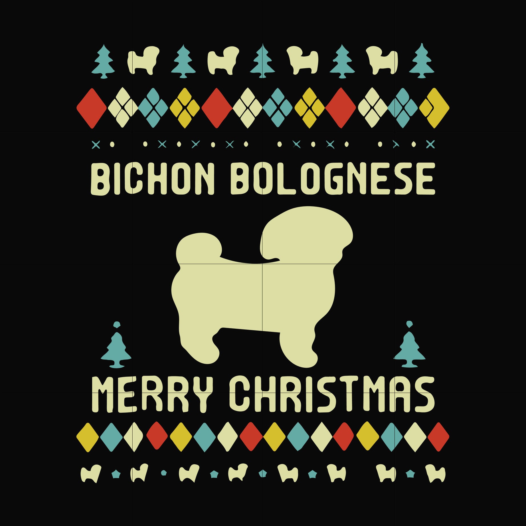 Bichon bolognese Merry Christmas svg, png, dxf, eps digital file NCRM14072033