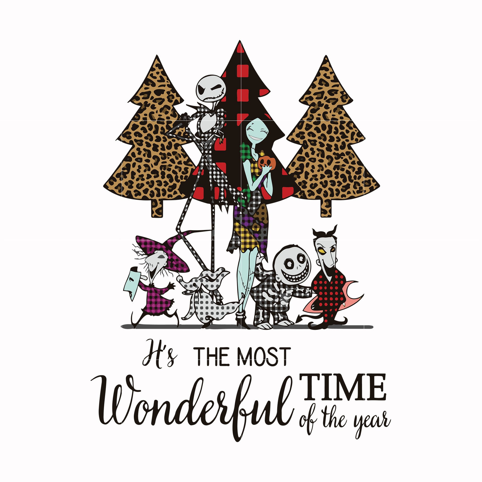 Its the most wonderful time of the year svg, Skellington And Sally svg, png, dxf, eps digital file NCRM1607201