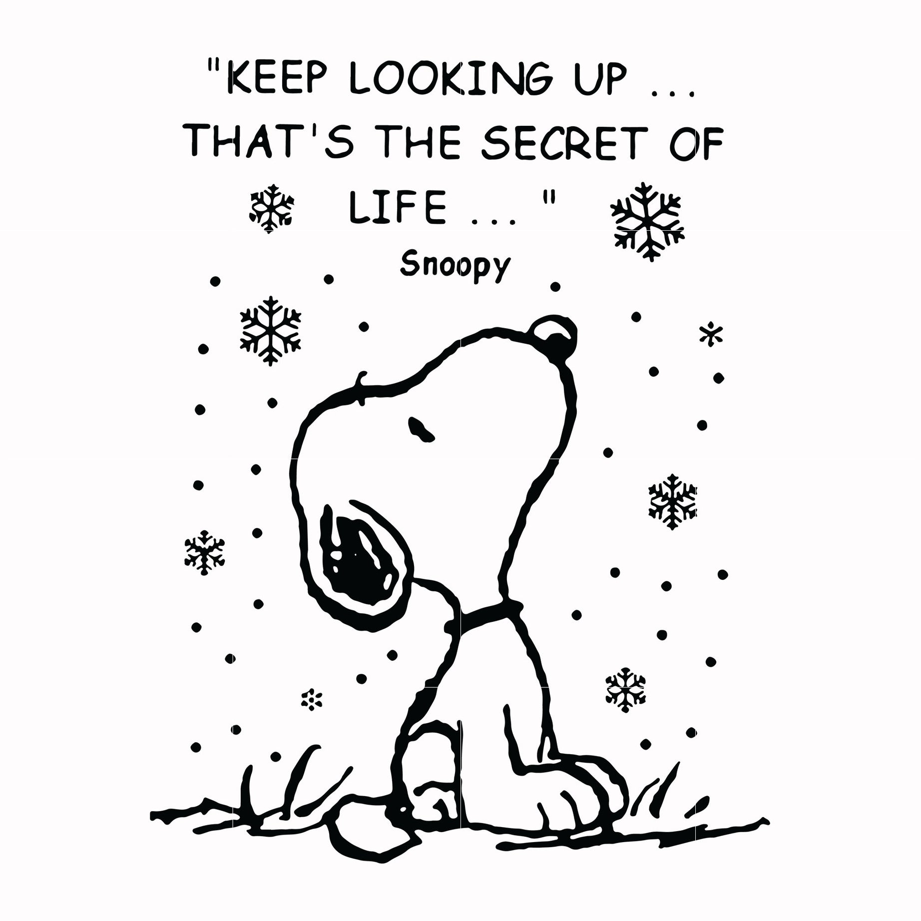Keep looking up that is the secret of life snoopy svg, christmas svg, png, dxf, eps digital file NCRM1607204