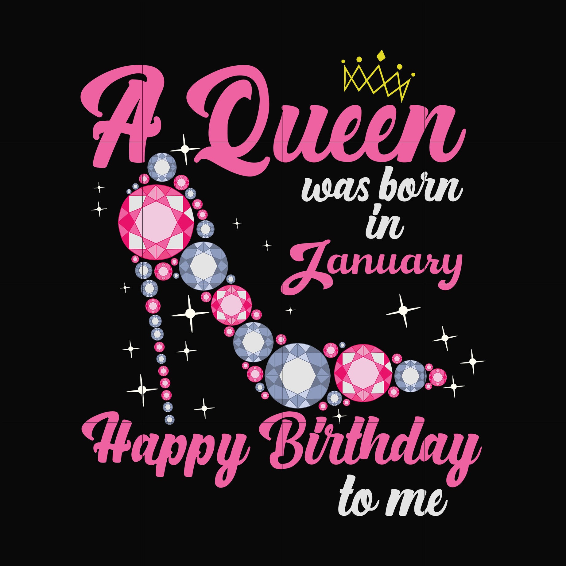 A queen was born in January svg, birthday svg, queens birthday svg, queen svg, png, dxf, eps digital file BD0001