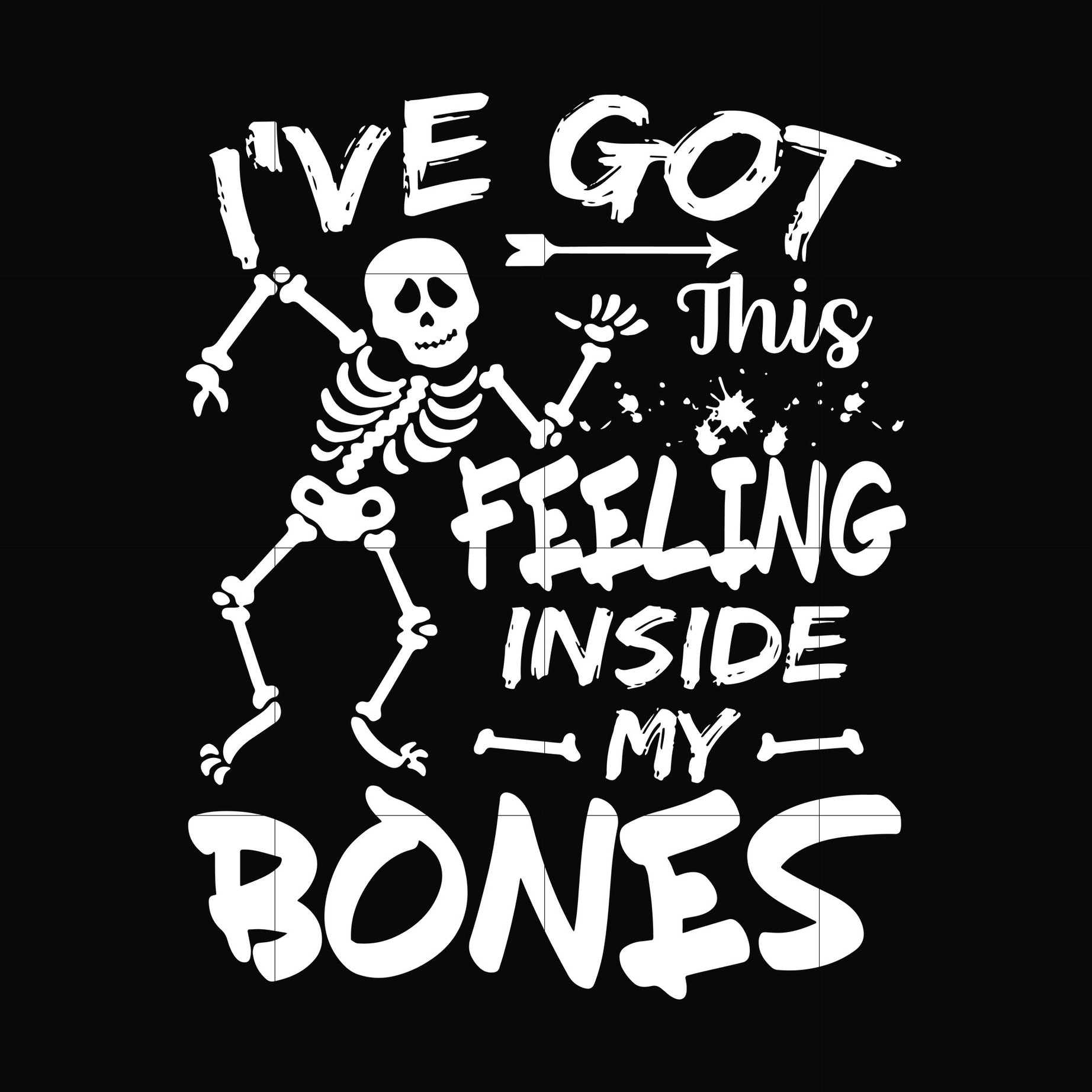 Ive got this feeling inside my bones svg, skeleton svg, halloween svg, png, dxf, eps digital file HLW2207217