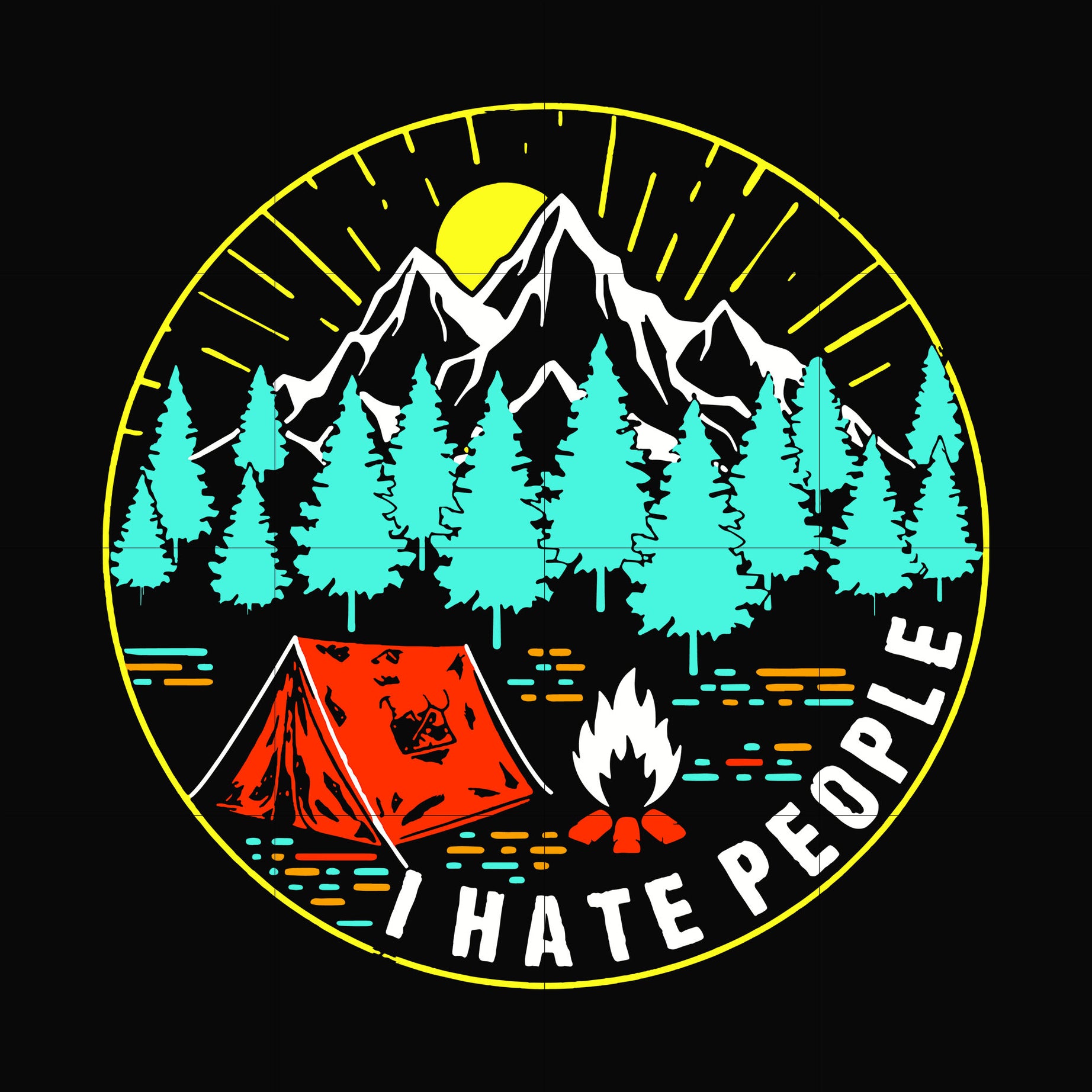 I hate people svg, png, dxf, eps digital file CMP044