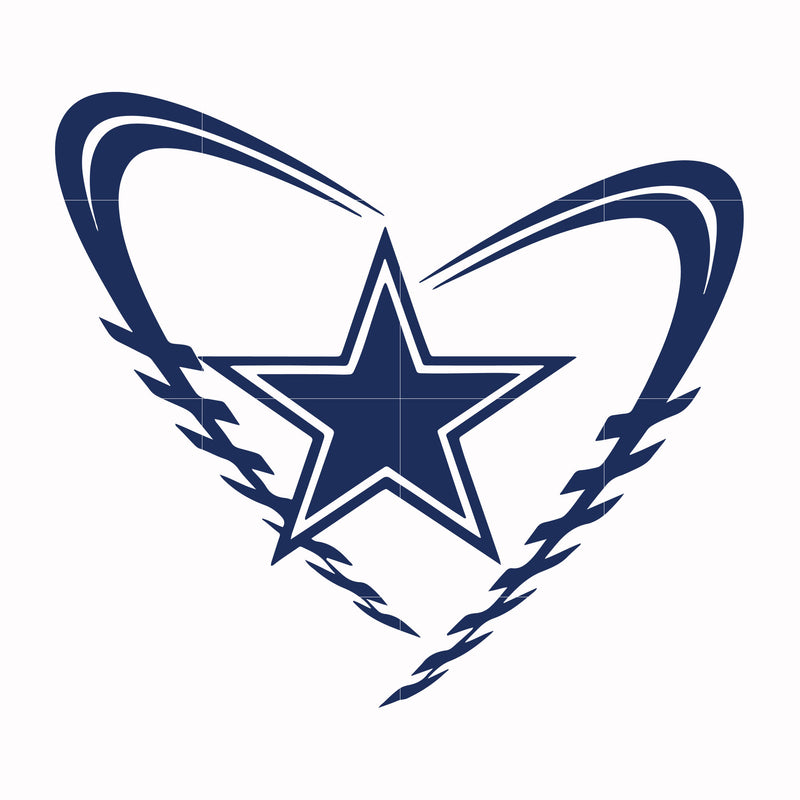 Cowboys heart, svg, png, dxf, eps file NFL000099