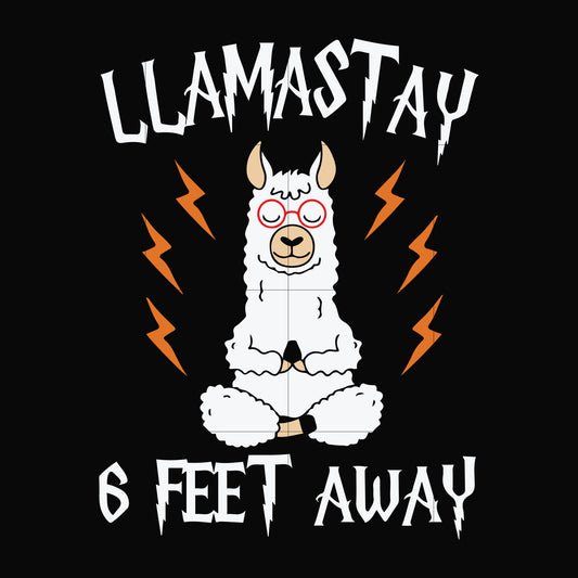Llamastay 6 feet away svg, png, dxf, eps digital file TD27072043