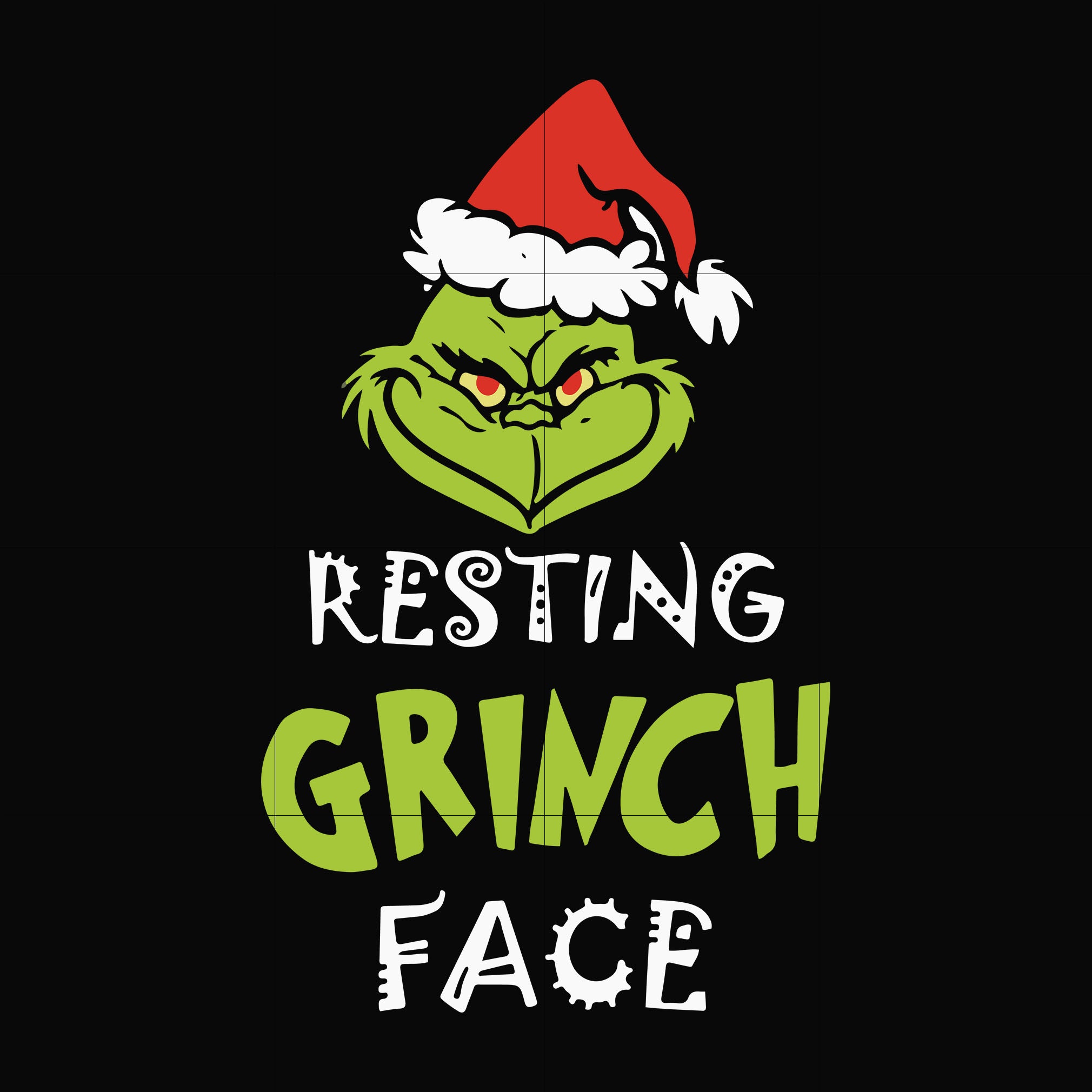 Resting Grinch face svg, png, dxf, eps digital file NCRM13072033 ...