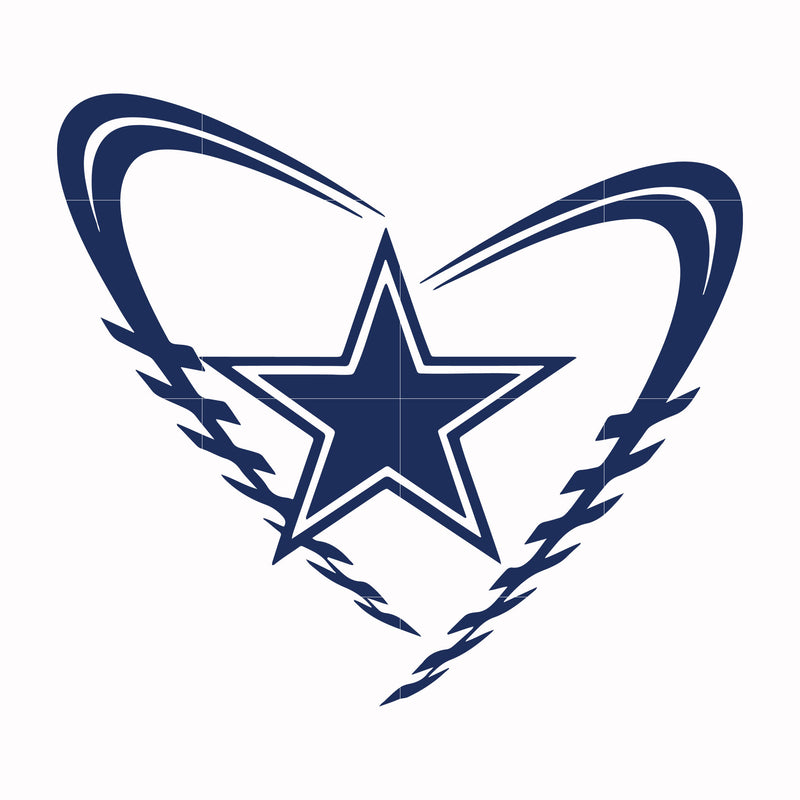 Cowboys heart, svg, png, dxf, eps file NFL0000201