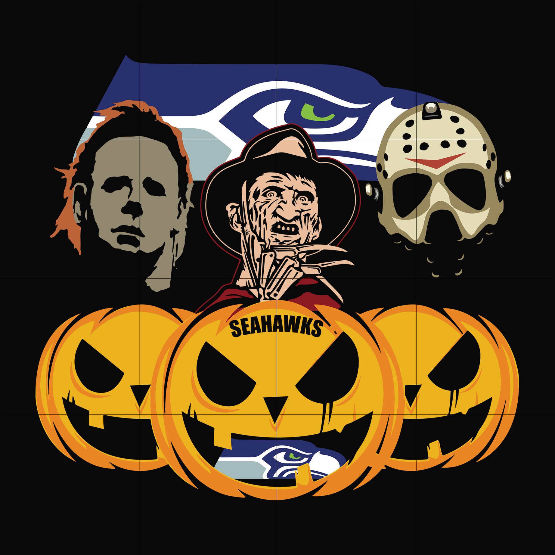Seattle Seahawks svg, halloween svg, png, dxf, eps digital file HLW0213