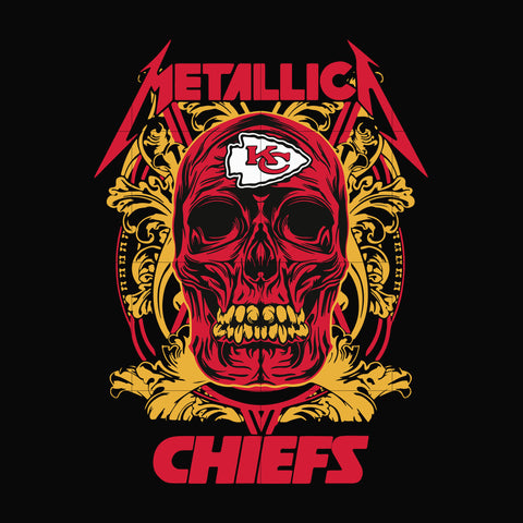 Skull Metallica Kansas City Chiefs svg, png, dxf, eps digital file NNFL0002