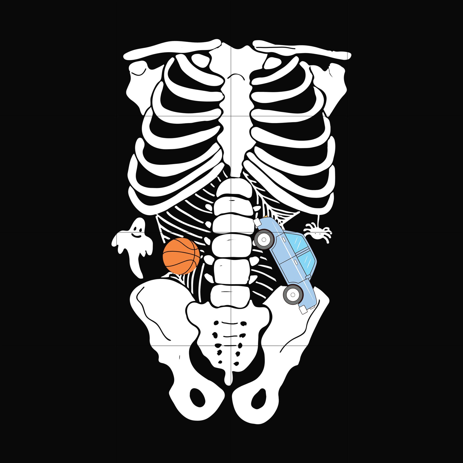 Glow in the dark skeleton svg, halloween svg, png, dxf, eps digital file HLW2207203