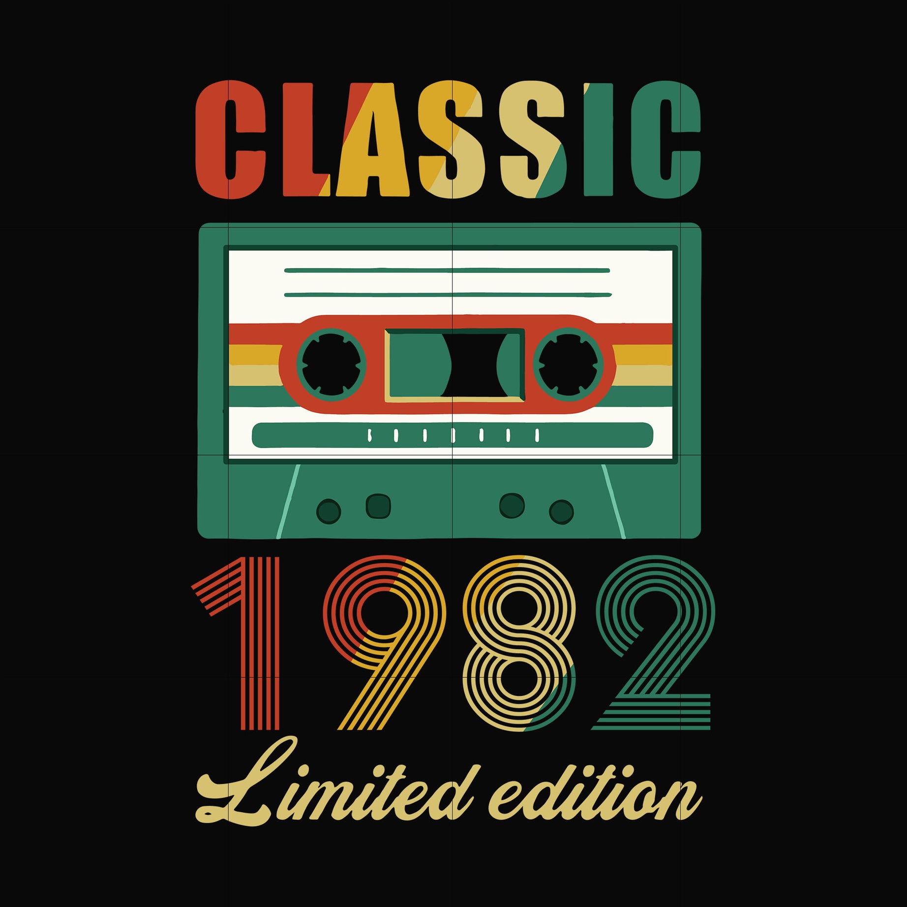 Classic 1982 limited edition svg, png, dxf, eps digital file NBD0054