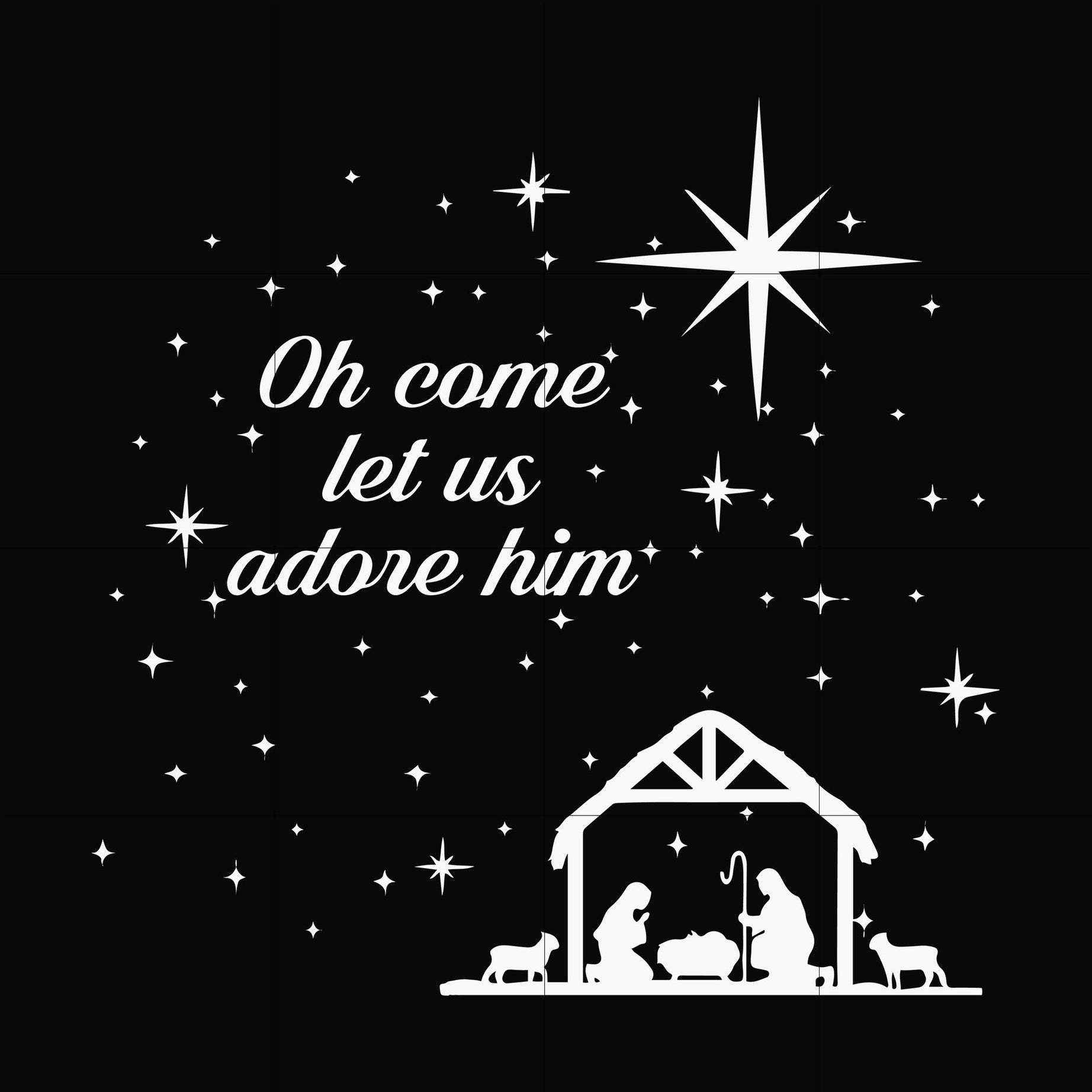 Oh come let us adore him svg, christmas svg, png, dxf, eps digital file NCRM0171