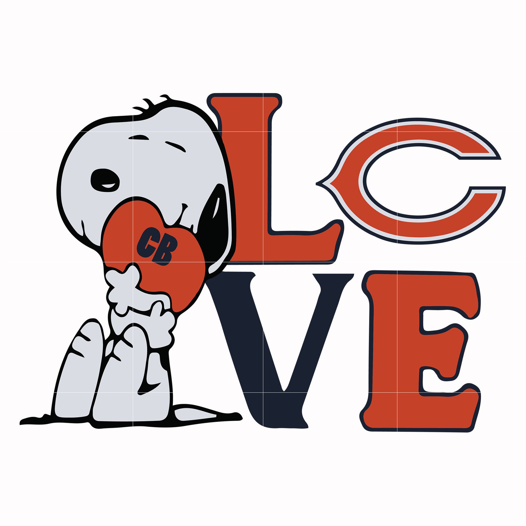 snoopy love Chicago Bears svg, png, dxf, eps digital file TD6