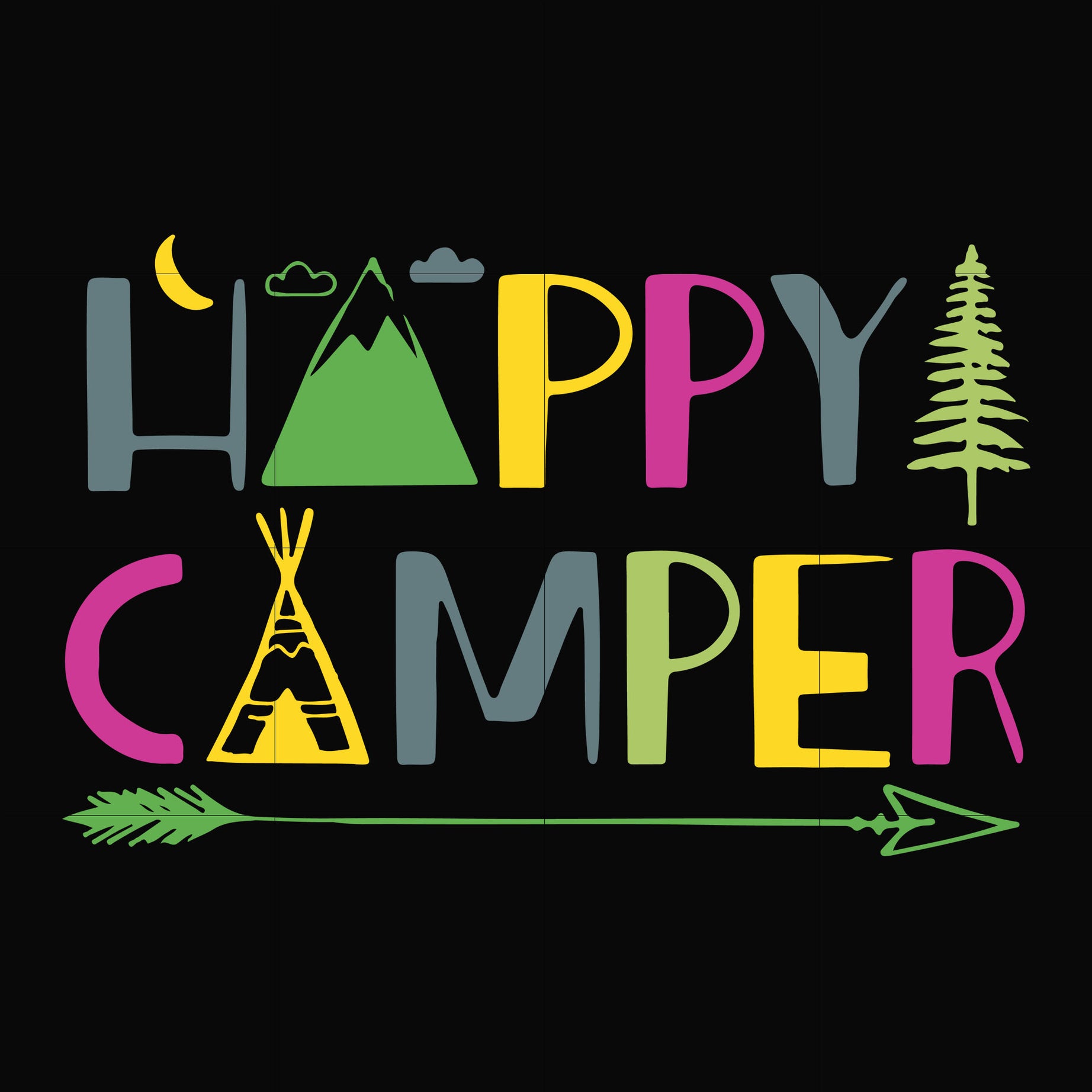 Happy camper svg, png, dxf, eps digital file CMP057