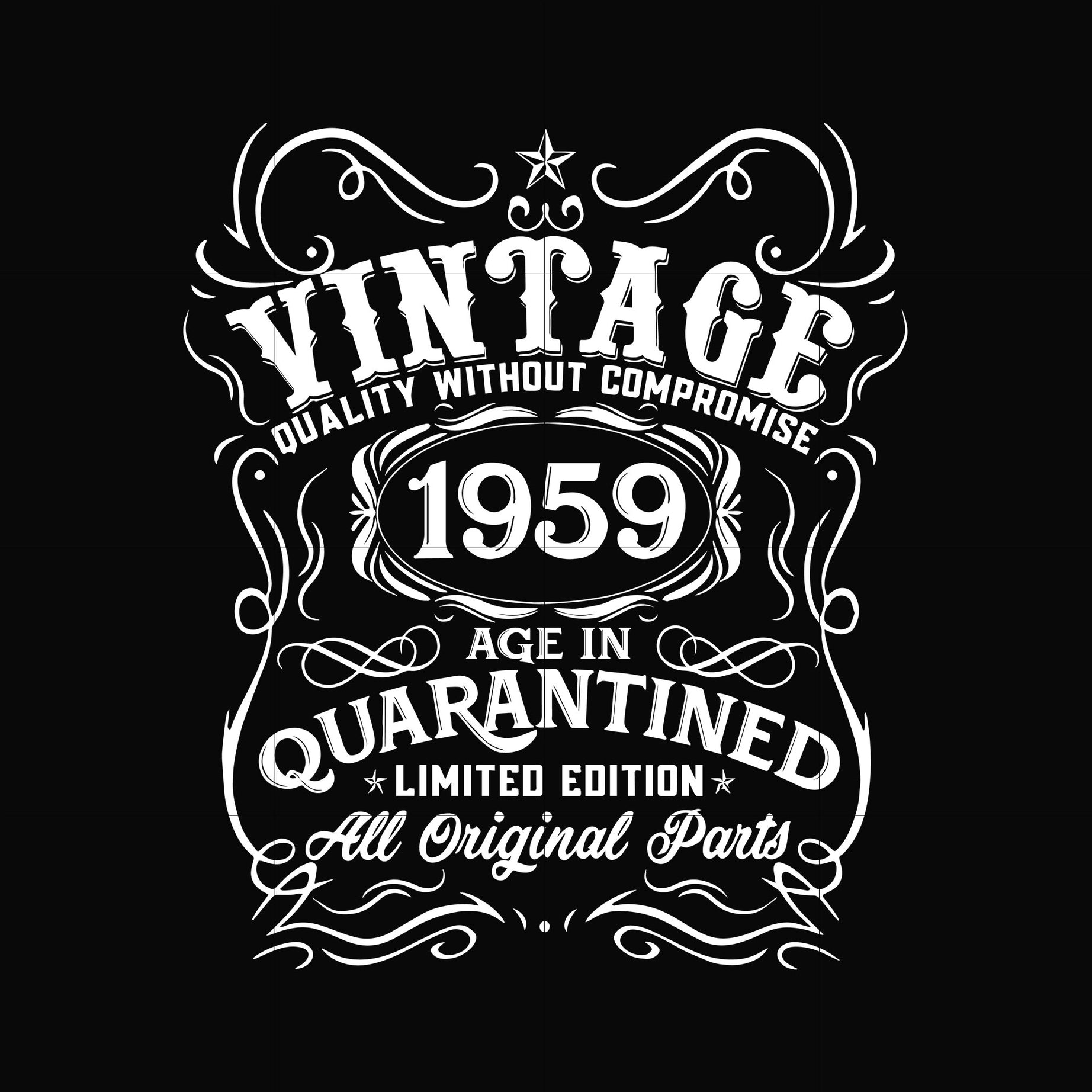 Vintage 1959 age in quarantined limited edition svg, limited edition svg, 1959 birthday svg, png, dxf, eps digital file NBD0117
