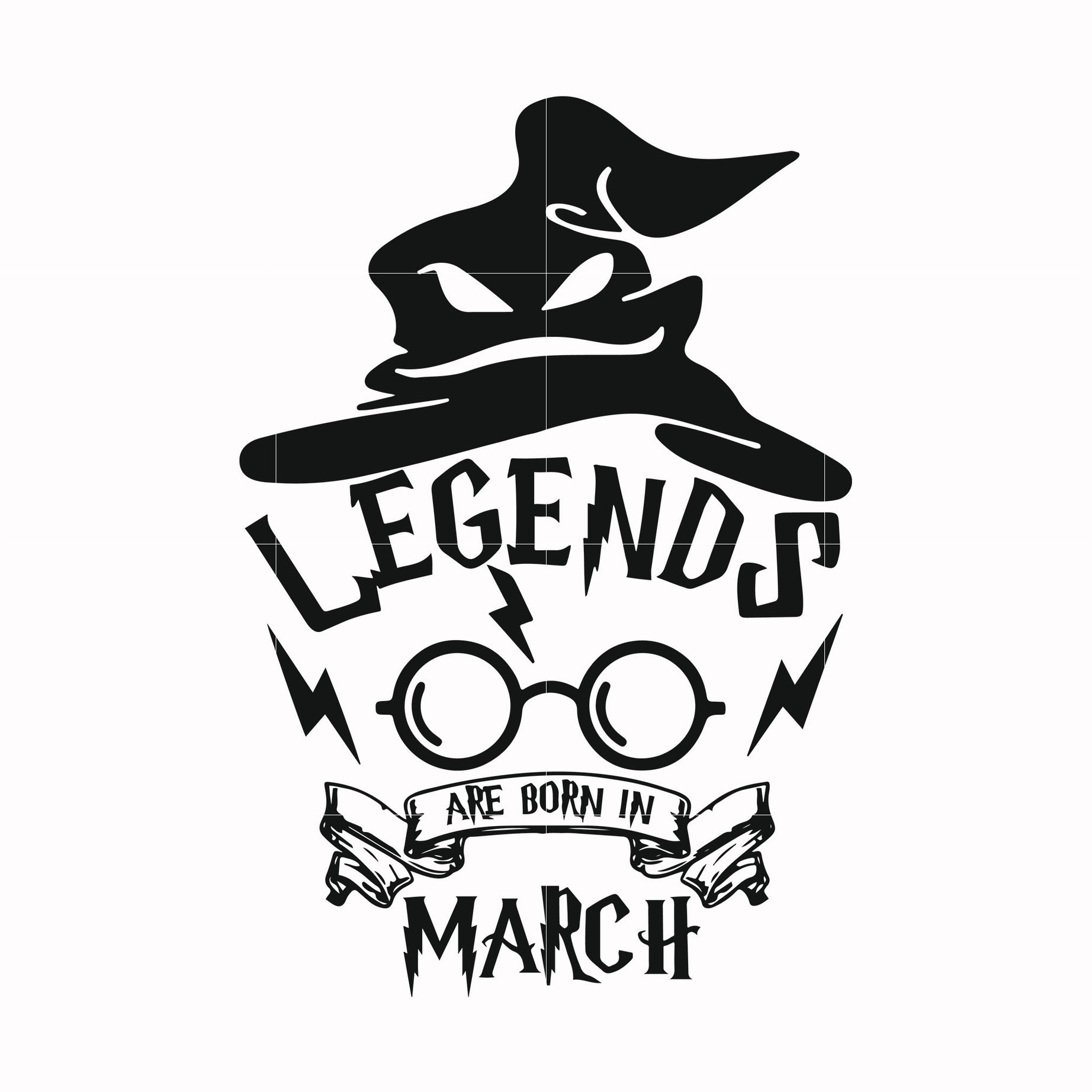 Legends are born in March svg, png, dxf, eps file HRPT00025