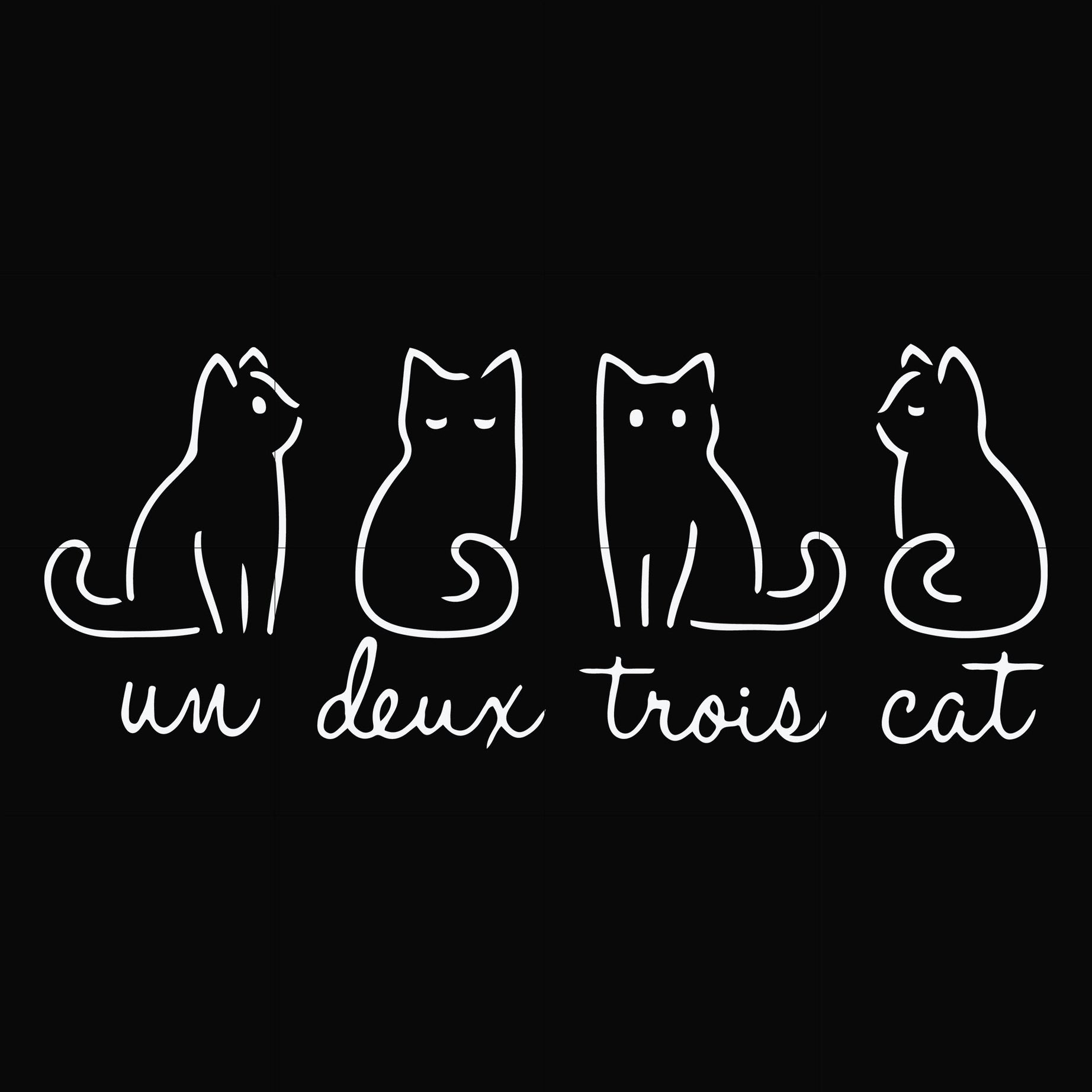 Un deux trois cat svg, png, dxf, eps file FN000961